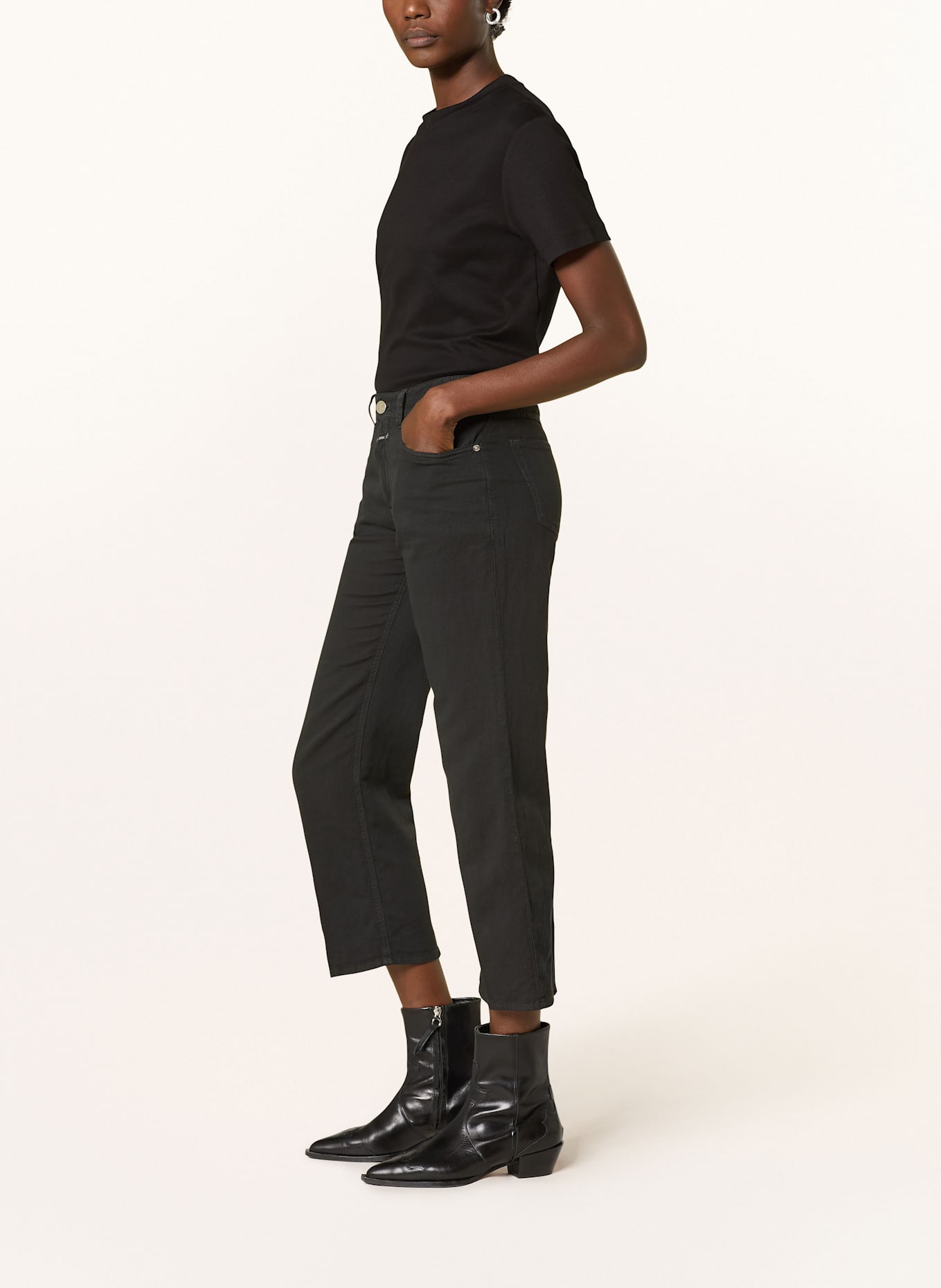 CLOSED 7/8-Jeans MILO mit Leinen: 100 BLACK