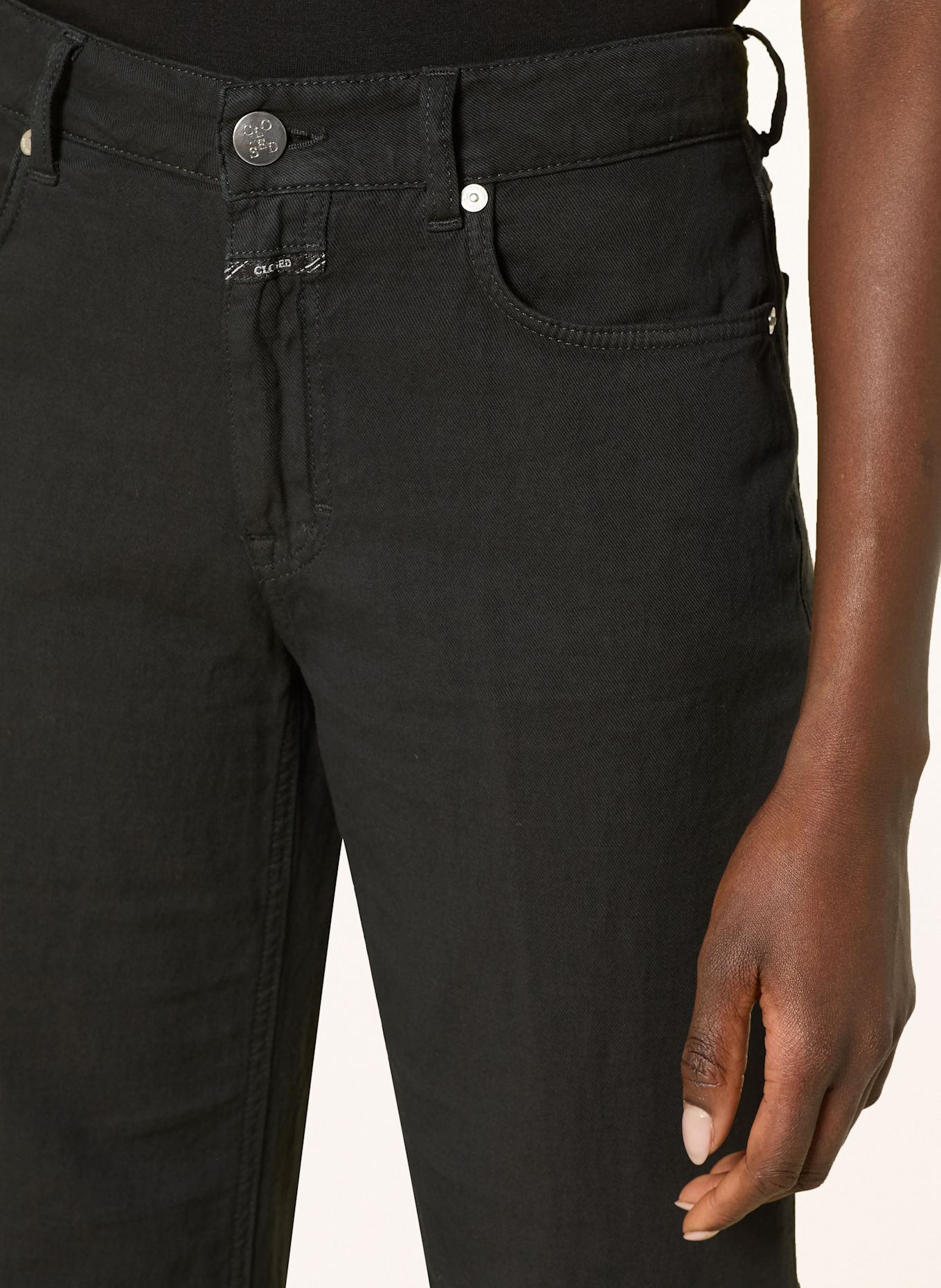 CLOSED 7/8-Jeans MILO mit Leinen: 100 BLACK