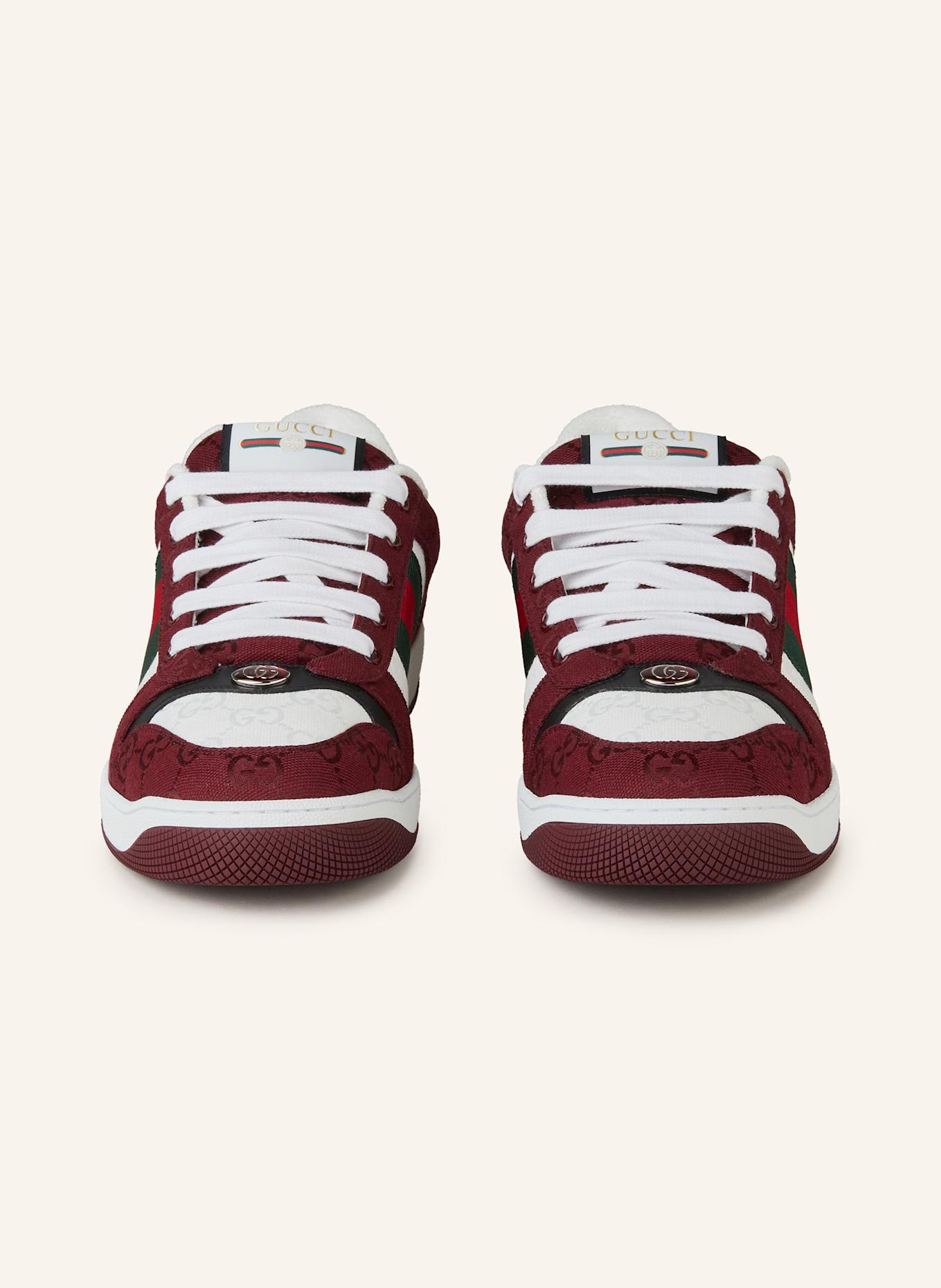 GUCCI Sneaker SCREENER: WEISS / DUNKELROT / DUNKELGRÜN
