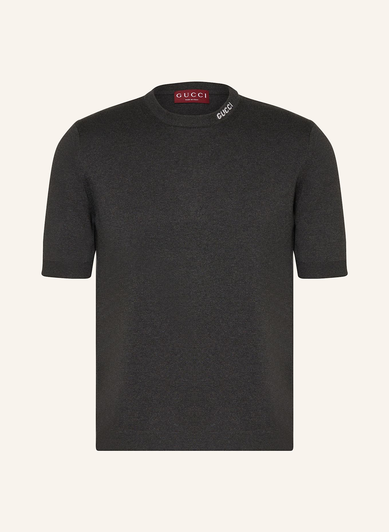 GUCCI Strickshirt mit Seide: GRAU