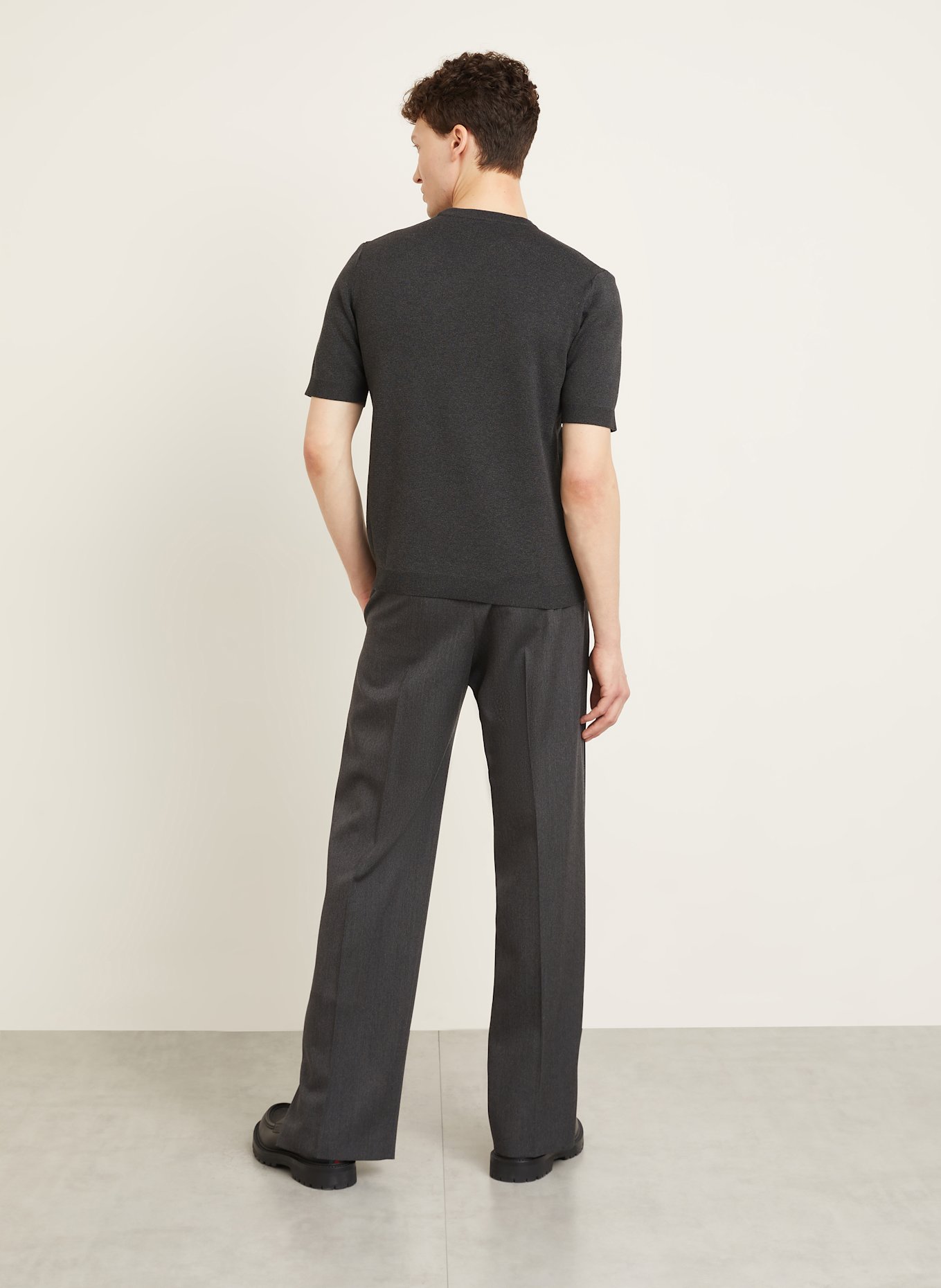 GUCCI Strickshirt mit Seide: GRAU