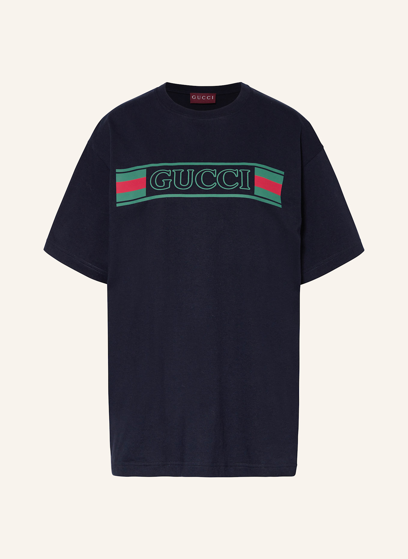 GUCCI T-Shirt: DUNKELBLAU/ GRÜN/ ROT