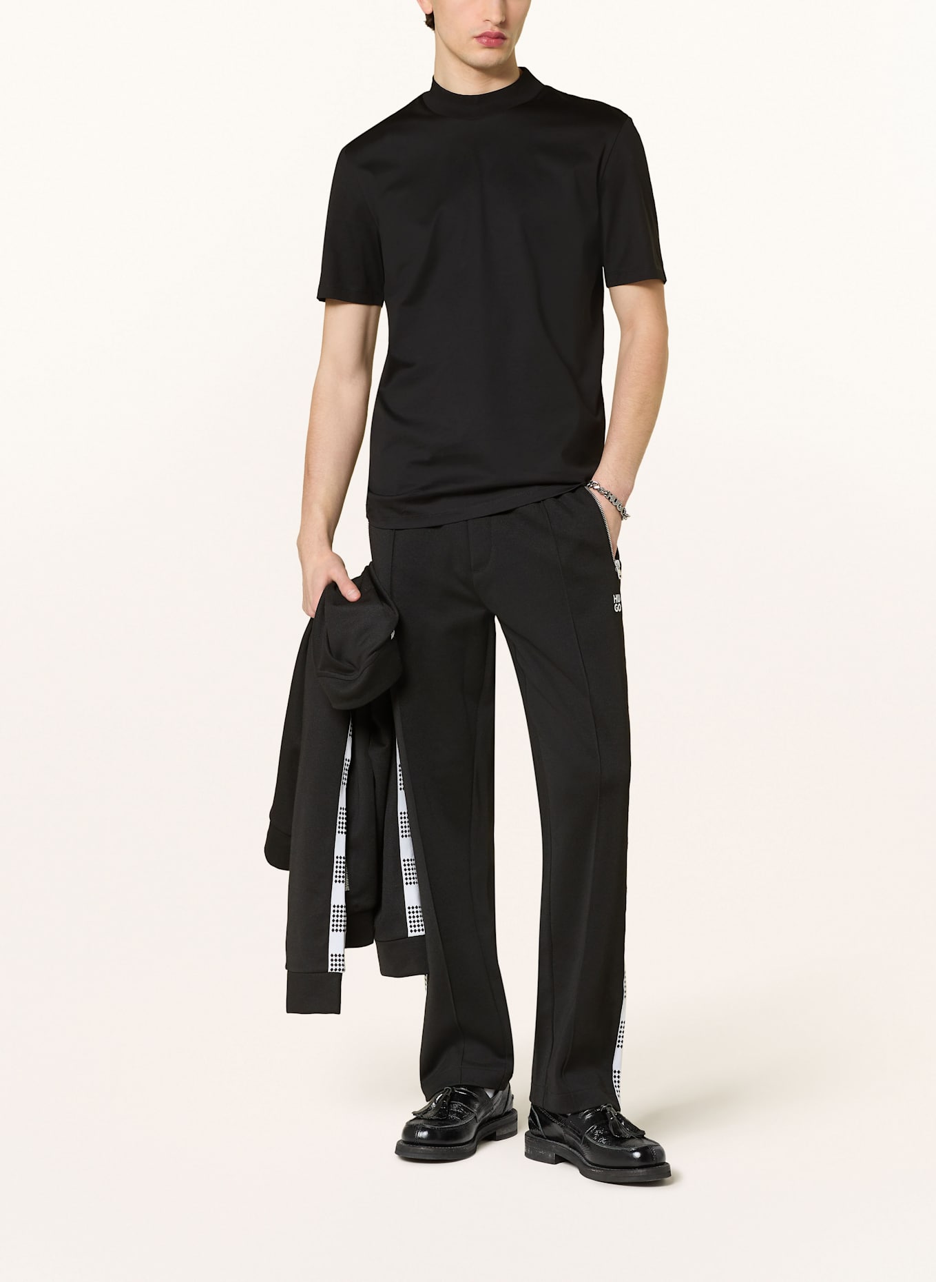 HUGO T-Shirt DIMERSOM: SCHWARZ