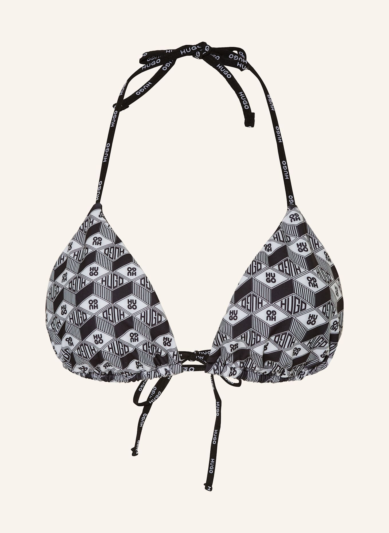 HUGO Triangle bikini top PURE: BLACK / WHITE