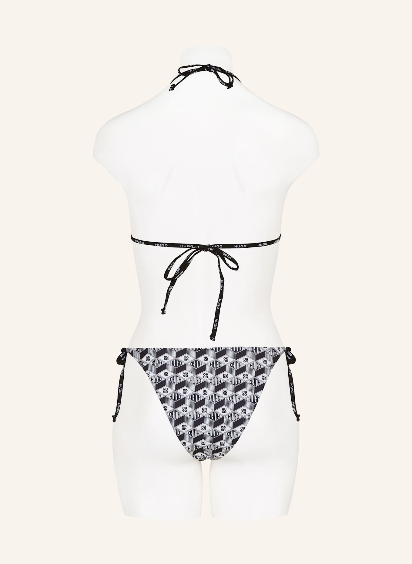 HUGO Triangle bikini top PURE: BLACK / WHITE