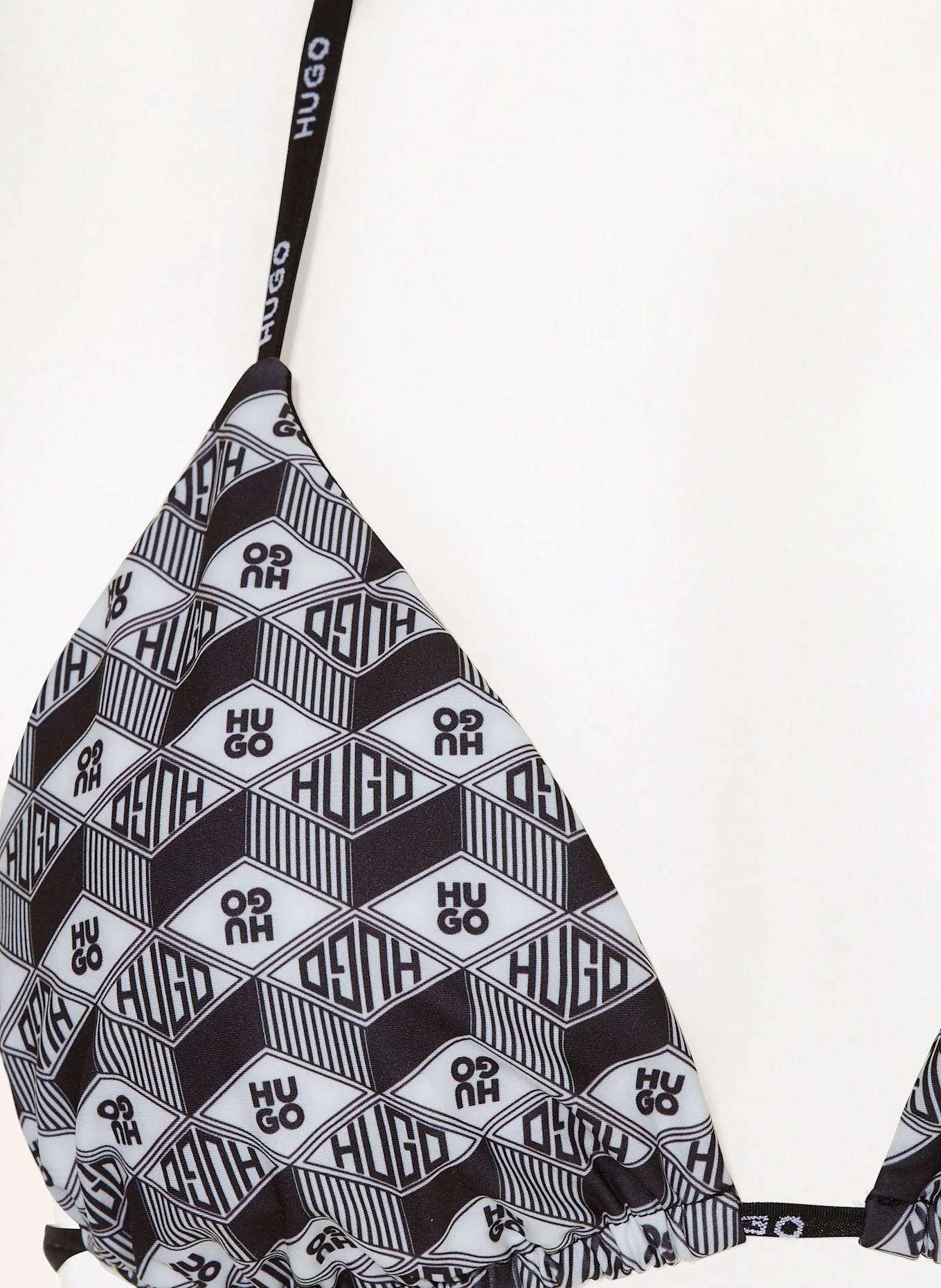 HUGO Triangle bikini top PURE: BLACK / WHITE