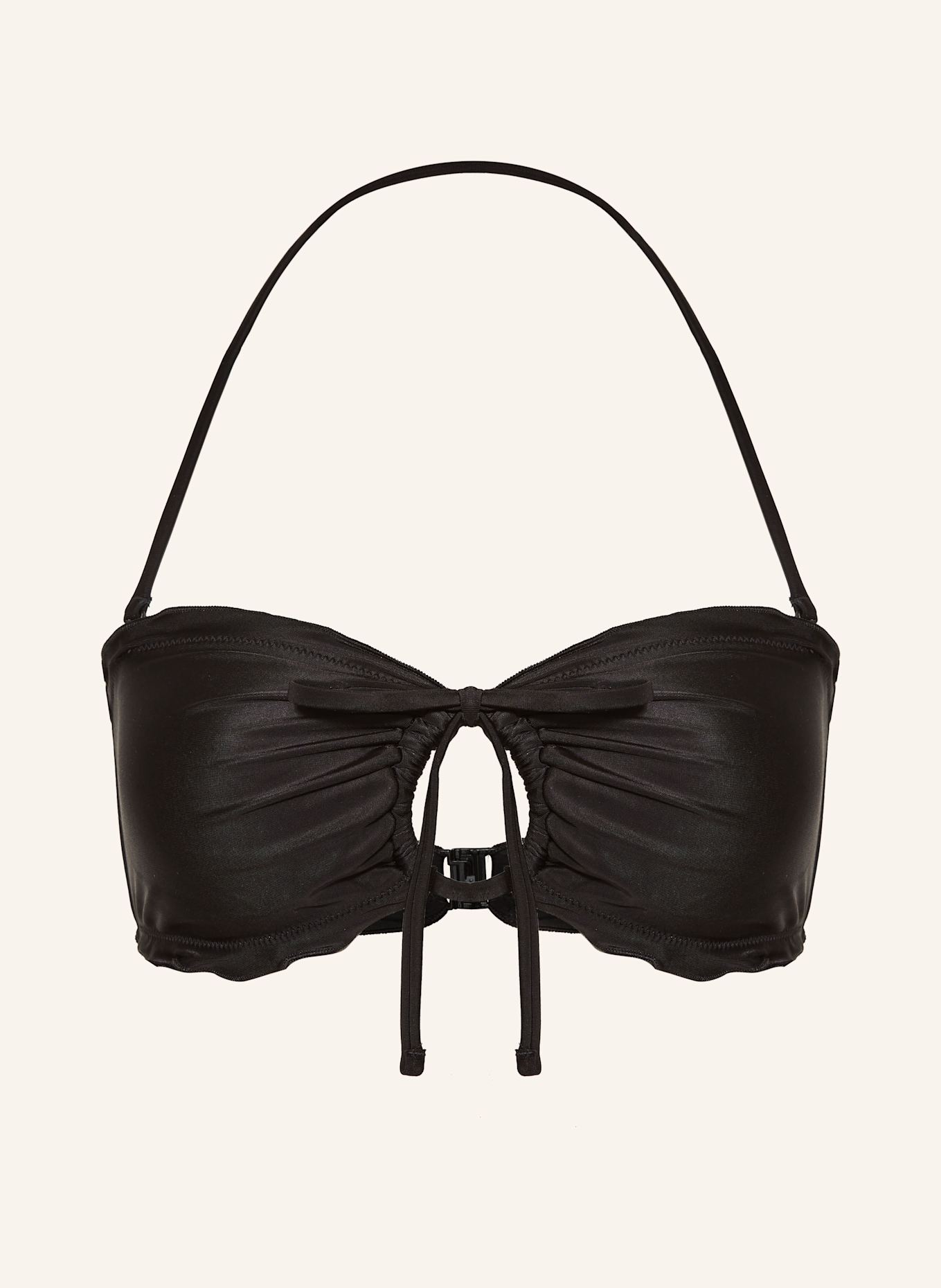 HUGO Bandeau-Bikini-Top RUFFLE: SCHWARZ