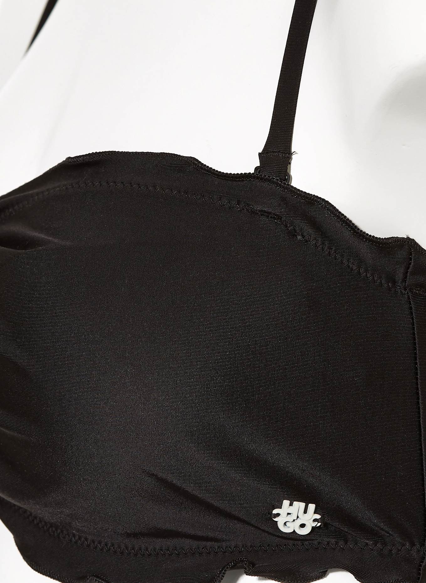 HUGO Bandeau-Bikini-Top RUFFLE: SCHWARZ