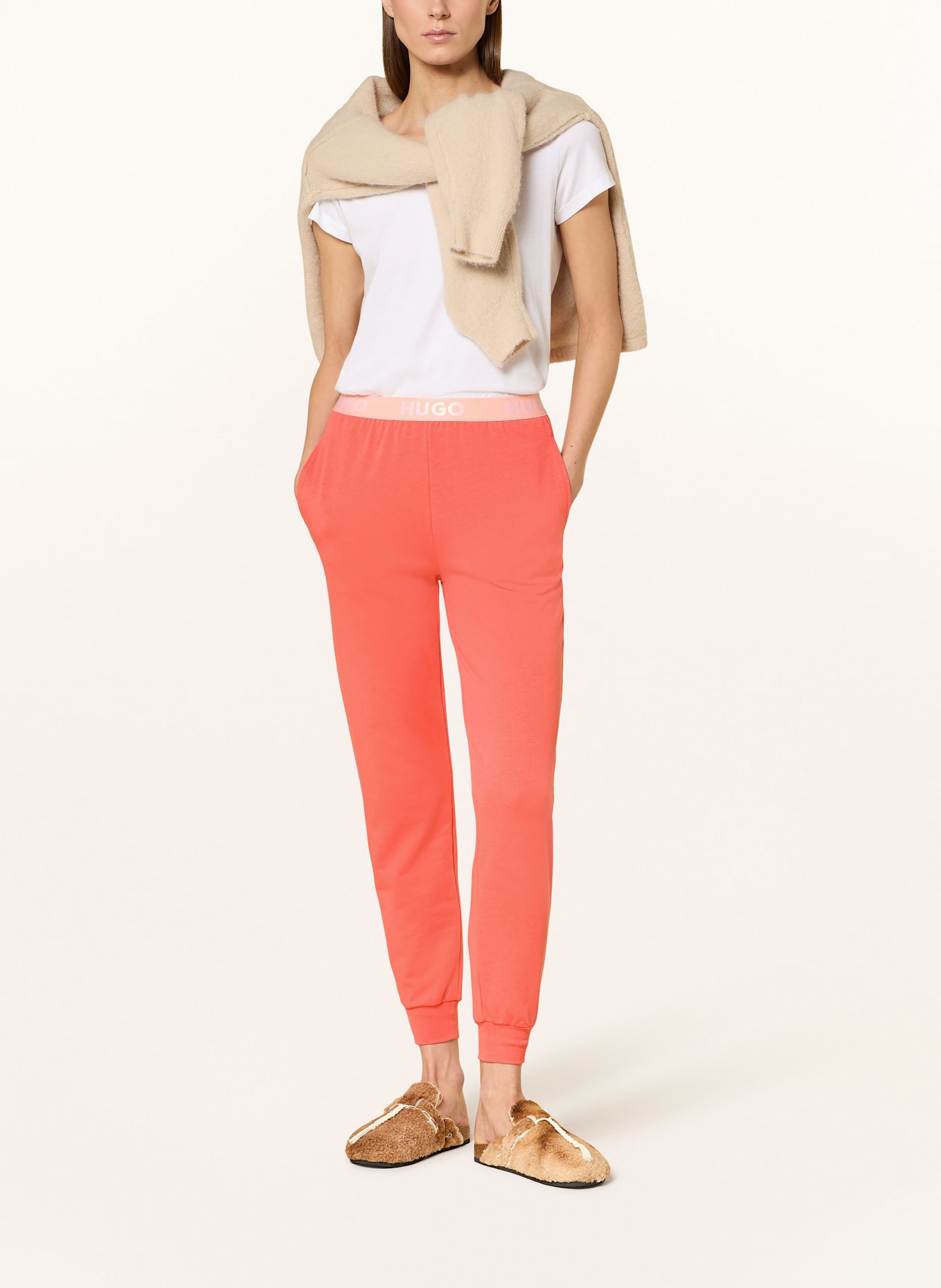 HUGO Spodnie rekreacyjne SPORTY: ŁOSOSIOWY