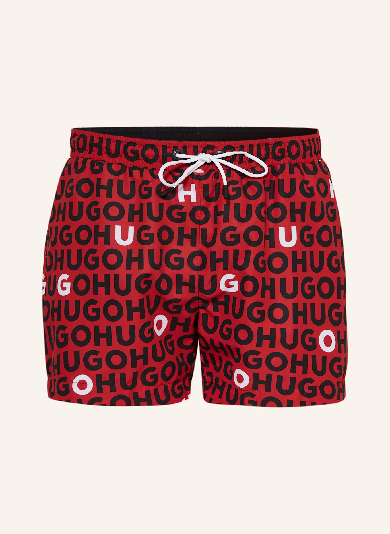 HUGO Badeshorts TORTUGA: ROT / SCHWARZ / WEISS