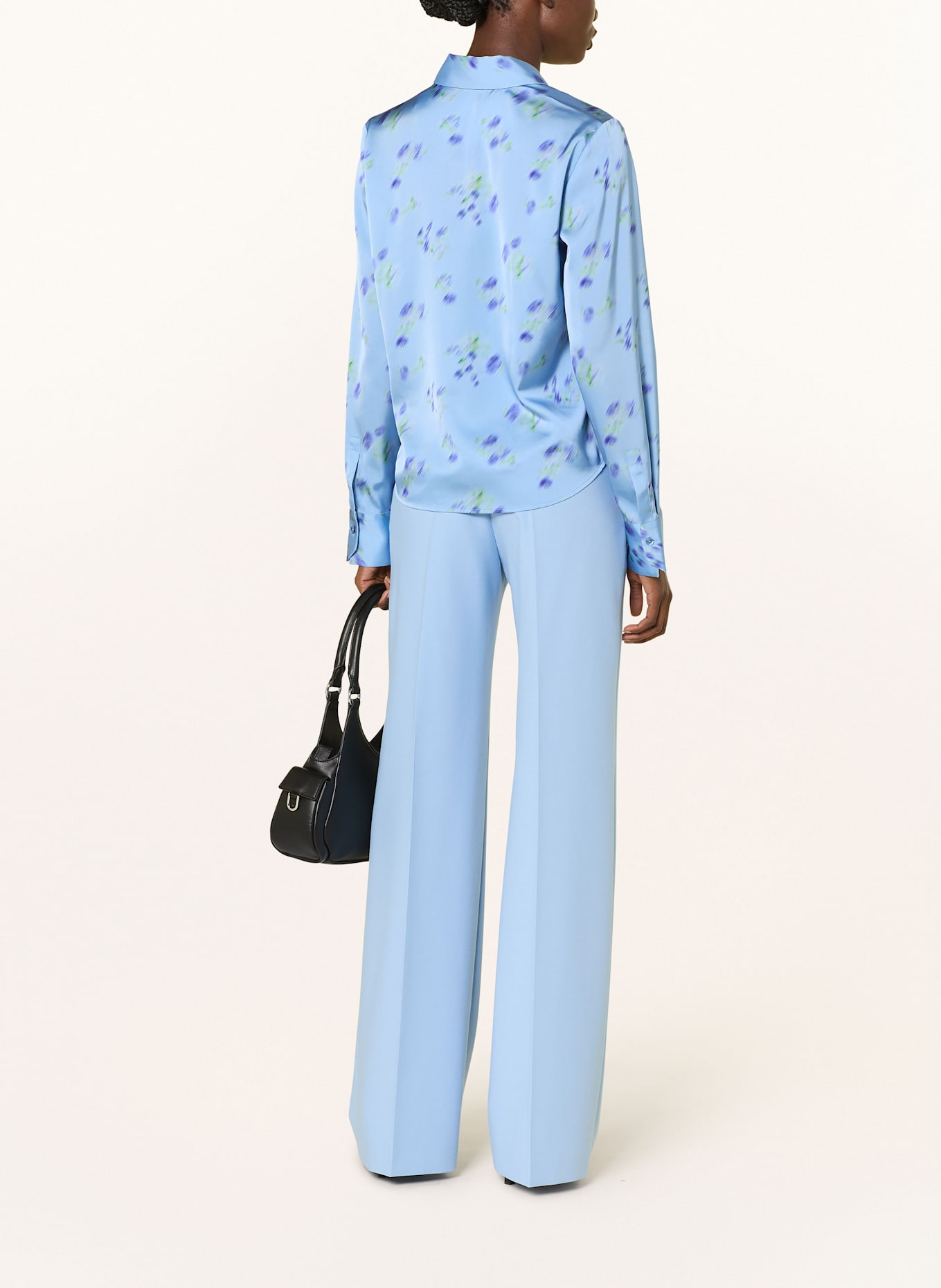 HUGO Hemdbluse ELKA: BLAU / DUNKELBLAU / GRÜN