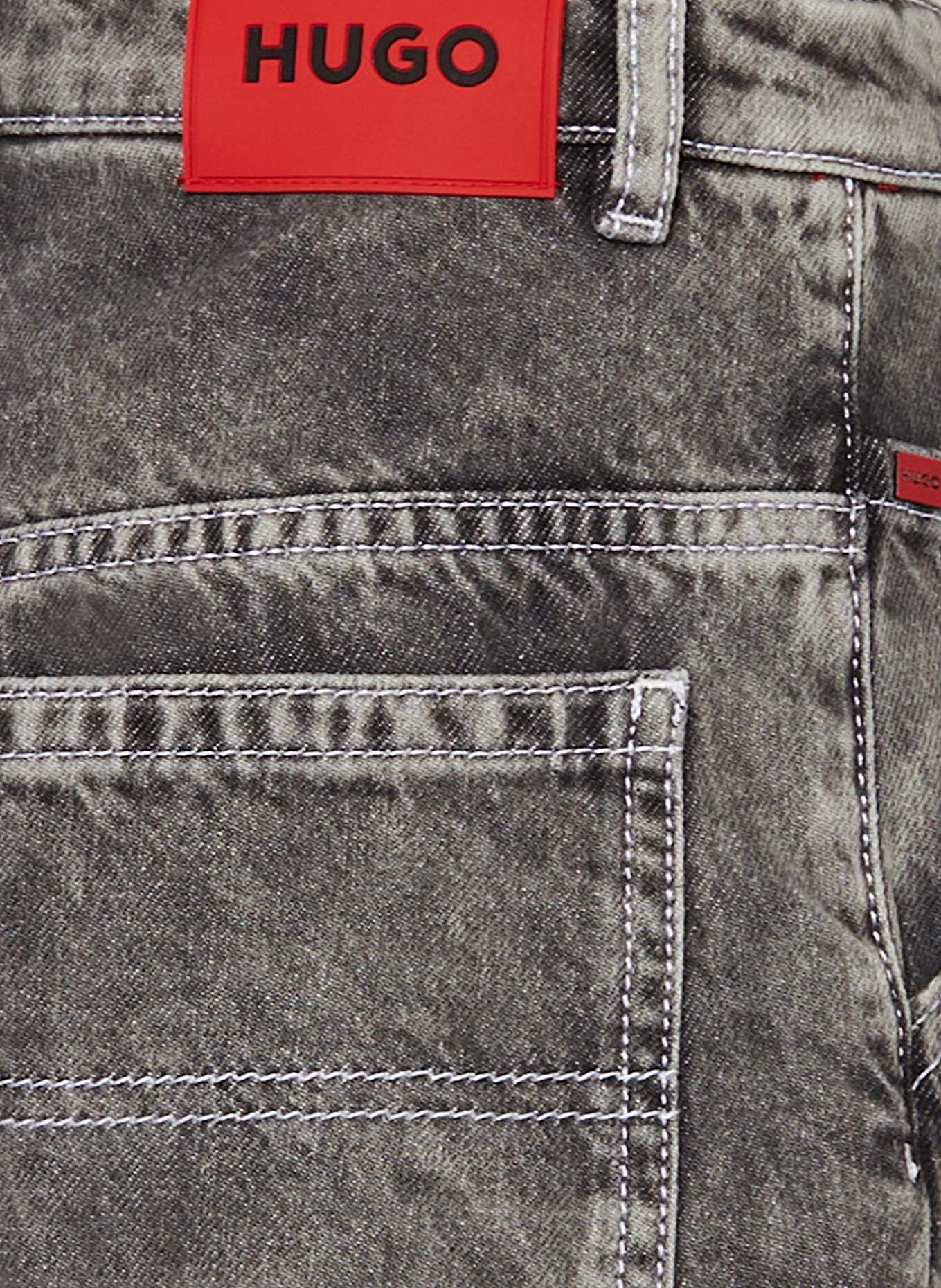 HUGO Szorty jeansowe loose fit: SZARY