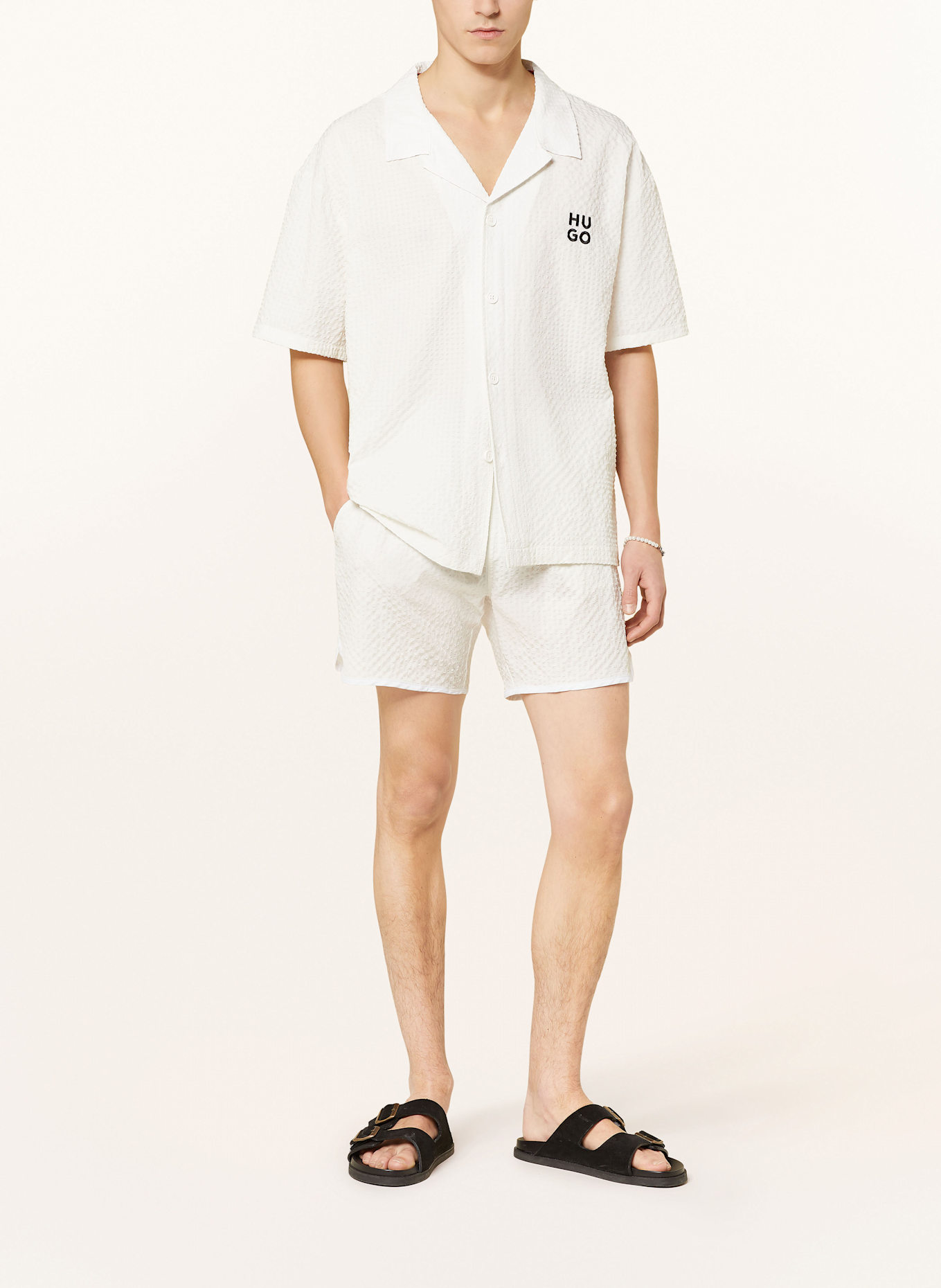 HUGO Resorthemd CHAFFLE Comfort Fit: ECRU