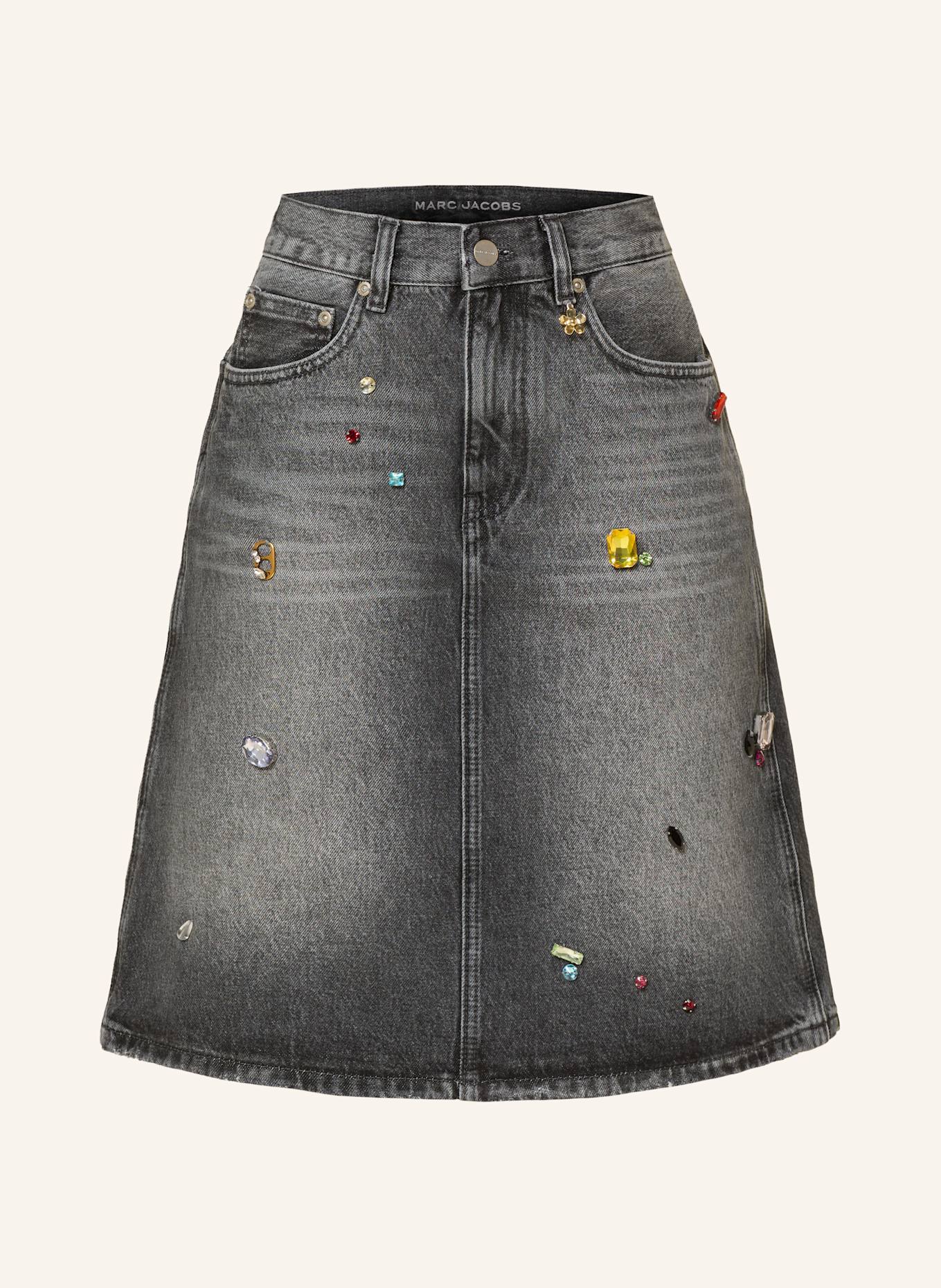 MARC JACOBS Jeansrock mit Schmucksteinen: 011 BLEACHED BLACK