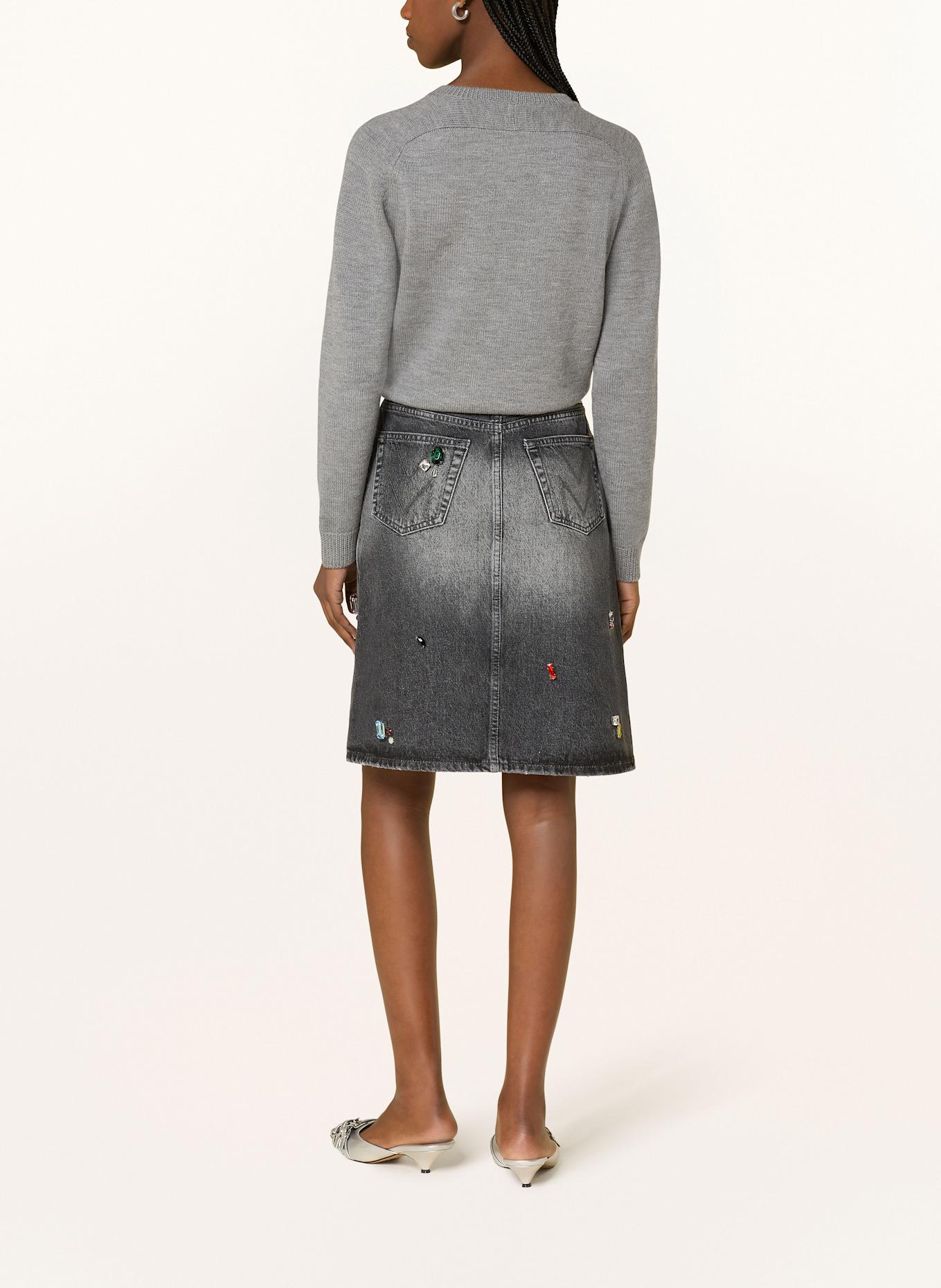 MARC JACOBS Jeansrock mit Schmucksteinen: 011 BLEACHED BLACK