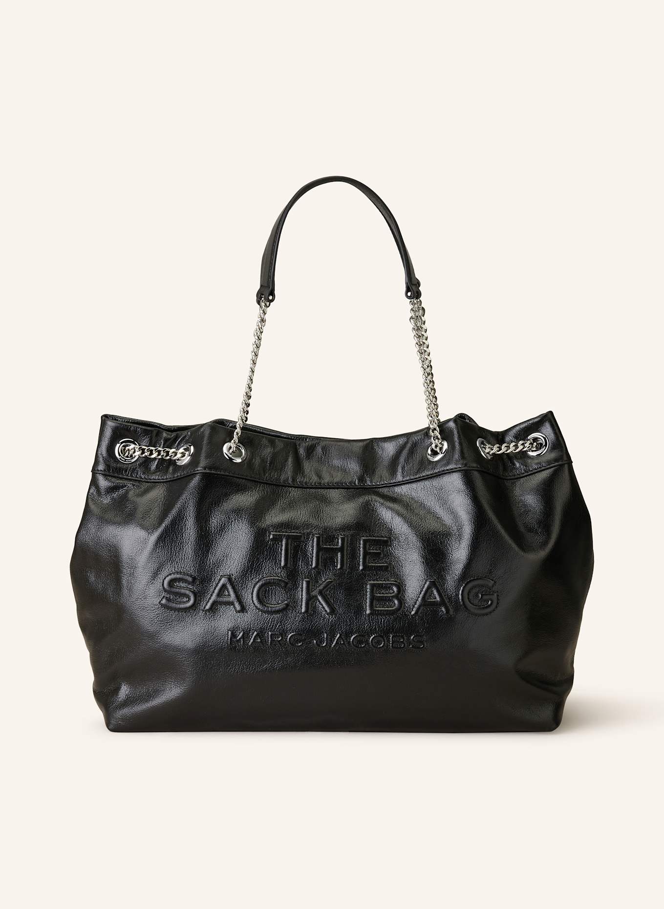 MARC JACOBS Shopper THE CHAIN SACK BAG: SCHWARZ
