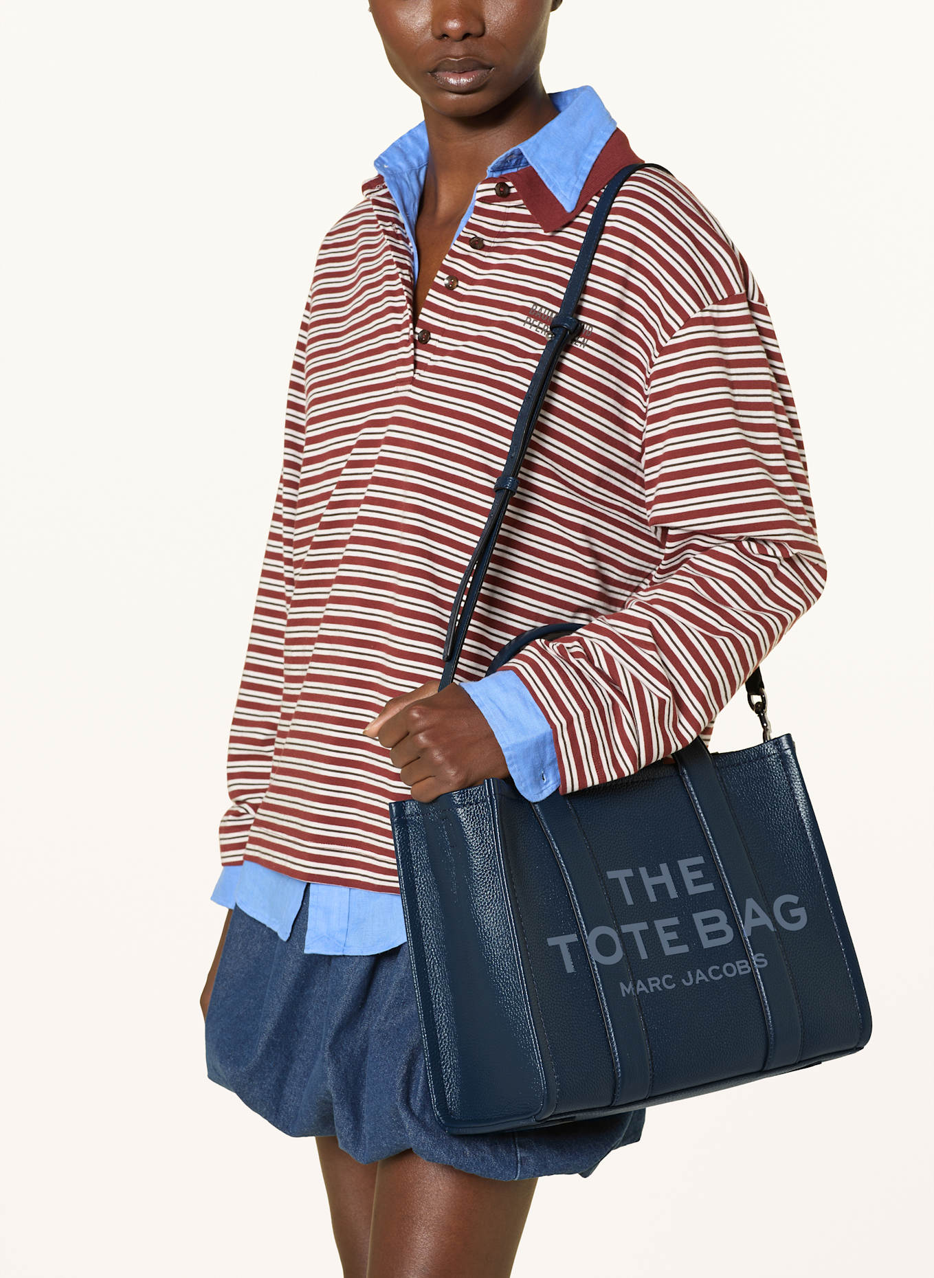 MARC JACOBS Shopper THE MEDIUM TOTE BAG: DUNKELBLAU