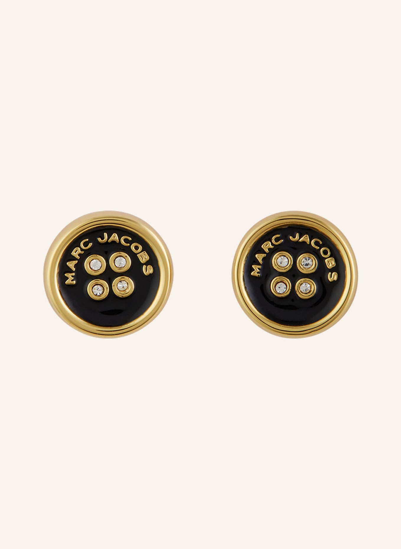 MARC JACOBS Ohrstecker THE BUTTON STUD EARRINGS: GOLD / SCHWARZ