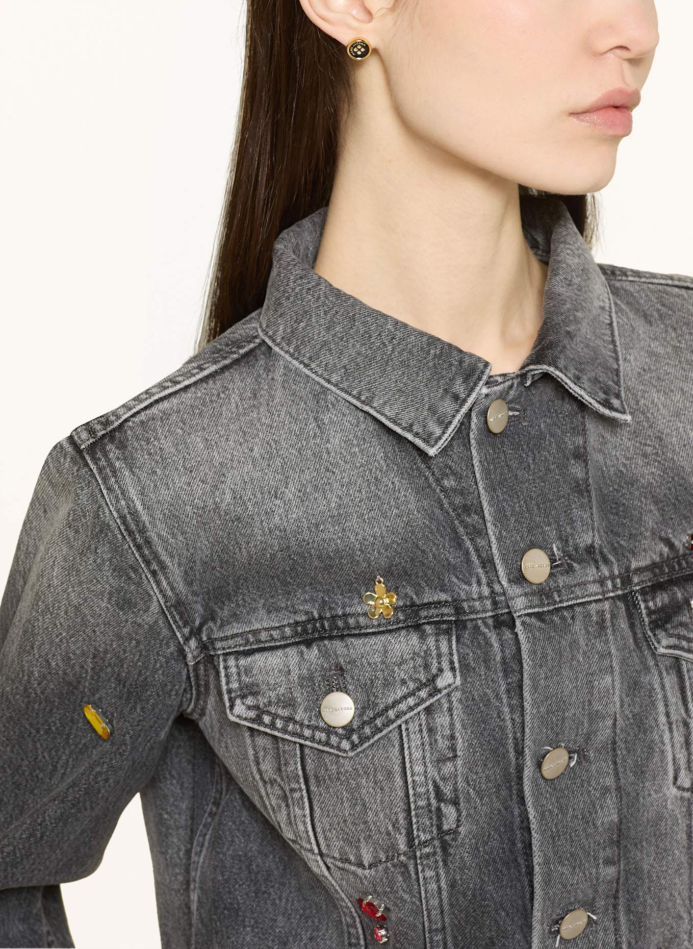 MARC JACOBS Ohrstecker THE BUTTON STUD EARRINGS: GOLD / SCHWARZ