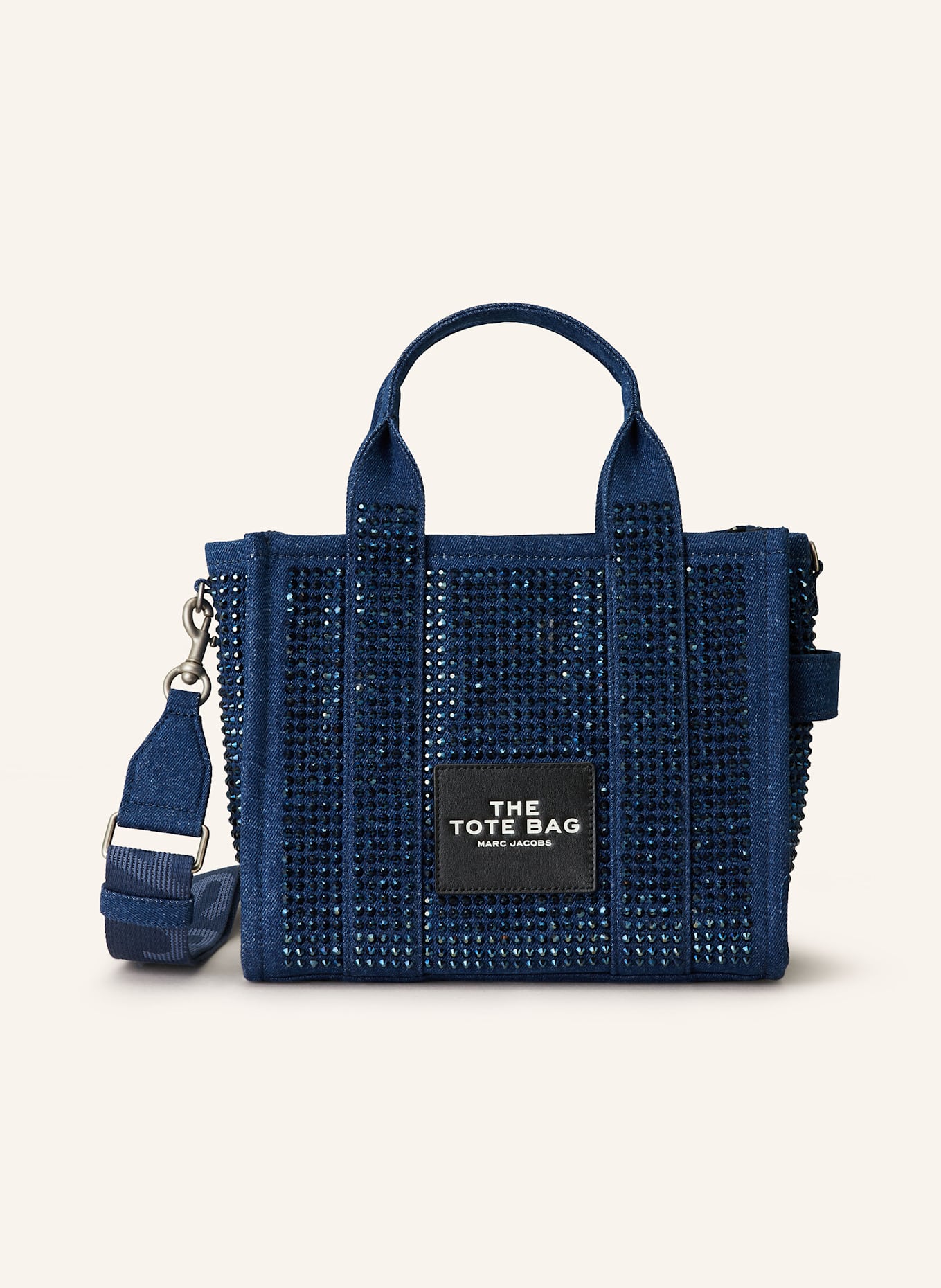 MARC JACOBS Handtasche THE SMALL TOTE BAG CRYSTAL mit Schmucksteinen: DUNKELBLAU
