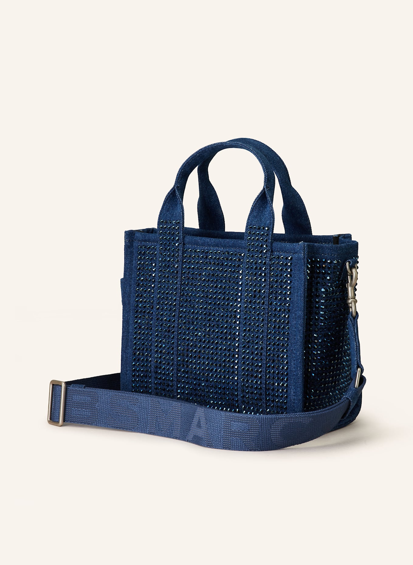 MARC JACOBS Handtasche THE SMALL TOTE BAG CRYSTAL mit Schmucksteinen: DUNKELBLAU