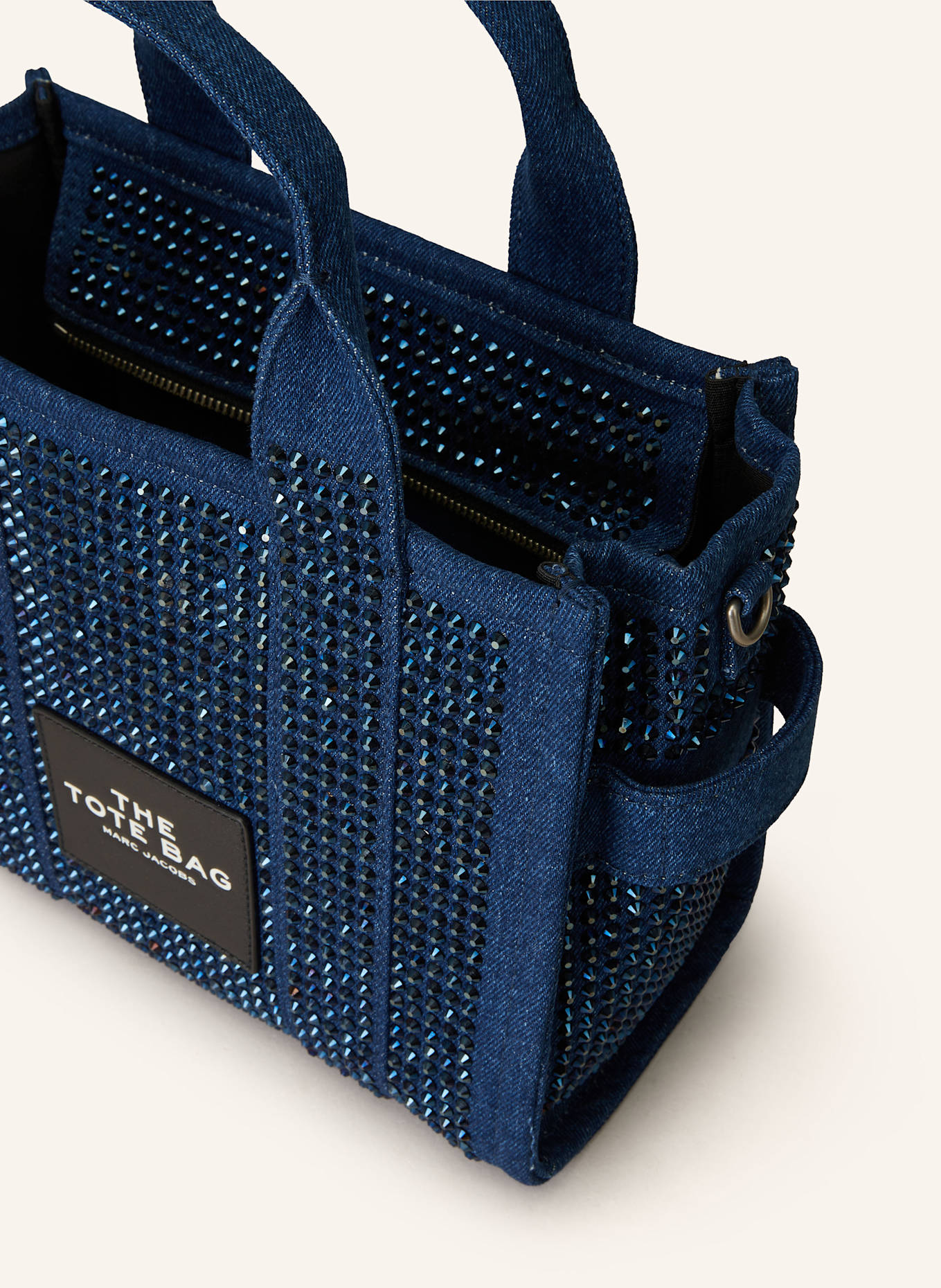 MARC JACOBS Handtasche THE SMALL TOTE BAG CRYSTAL mit Schmucksteinen: DUNKELBLAU