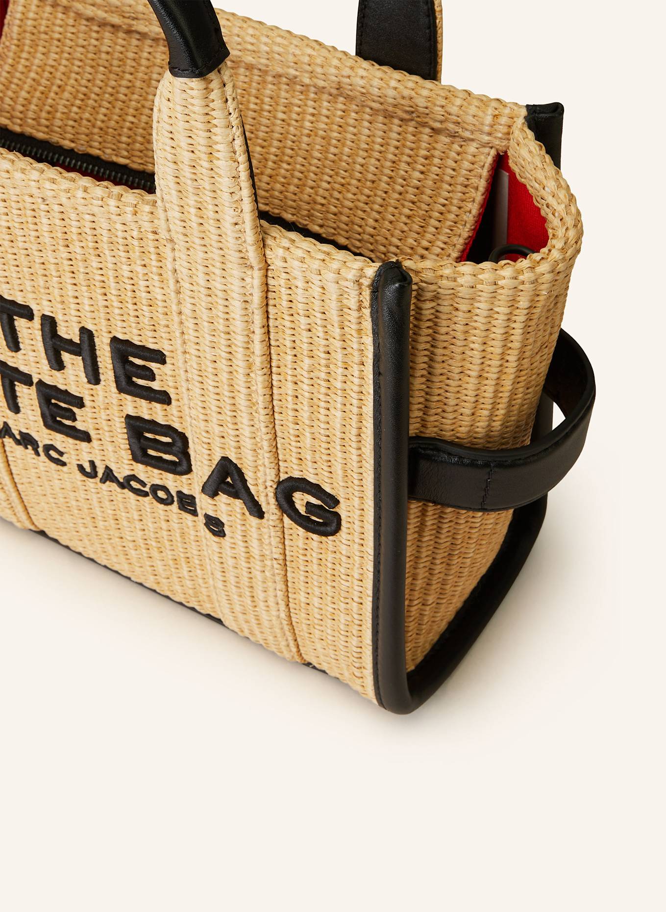 MARC JACOBS Shopper THE MEDIUM WOVEN TOTE: HELLBRAUN/ SCHWARZ