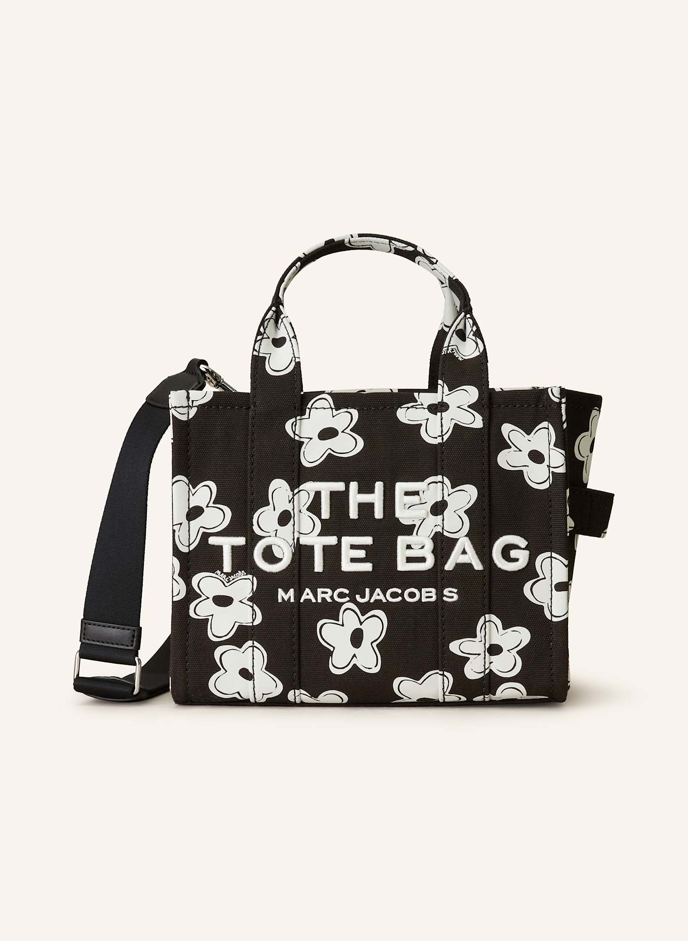 MARC JACOBS Shopper THE SMALL TOTE BAG: SCHWARZ/ WEISS