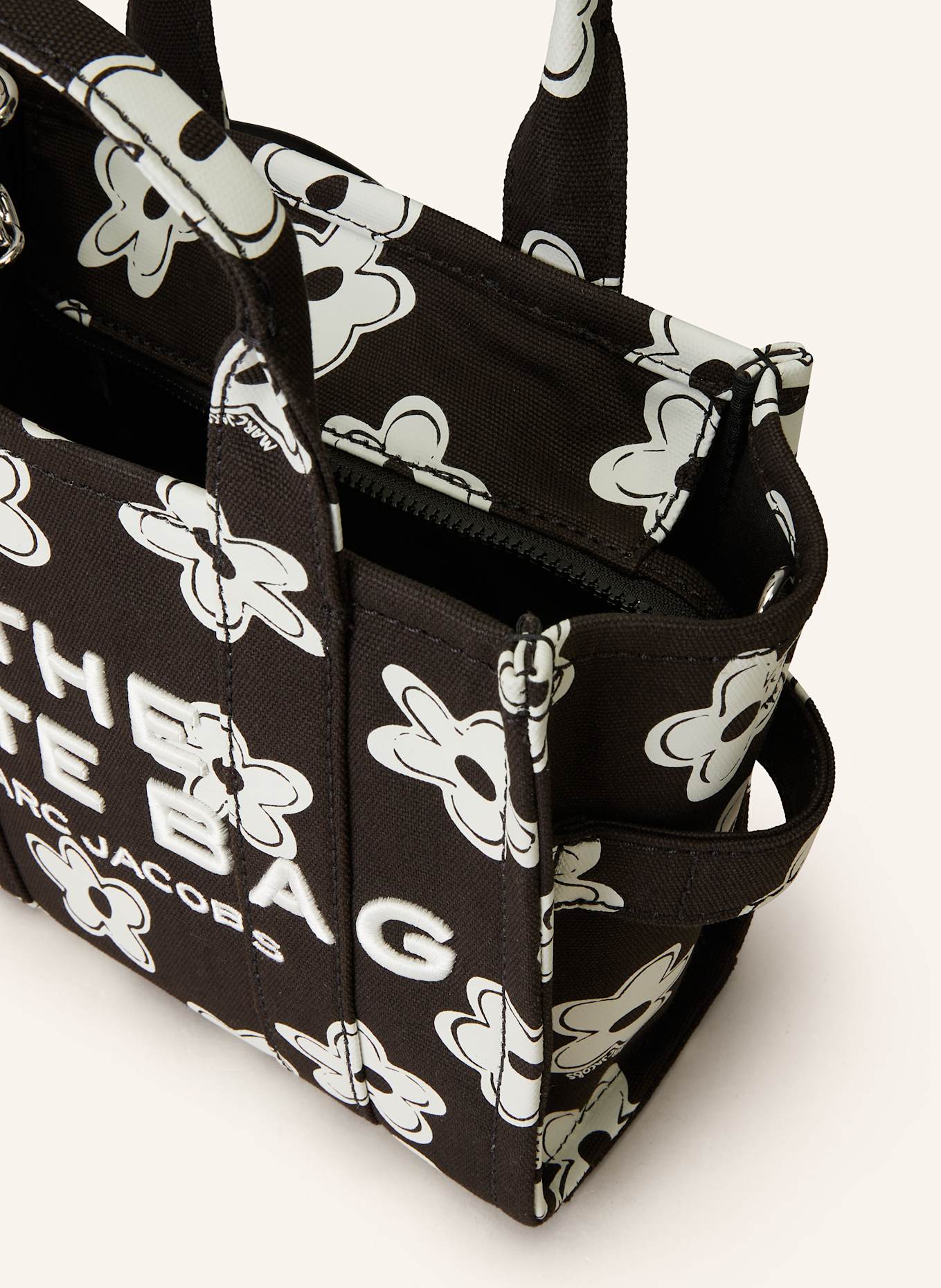 MARC JACOBS Shopper THE SMALL TOTE BAG: SCHWARZ/ WEISS