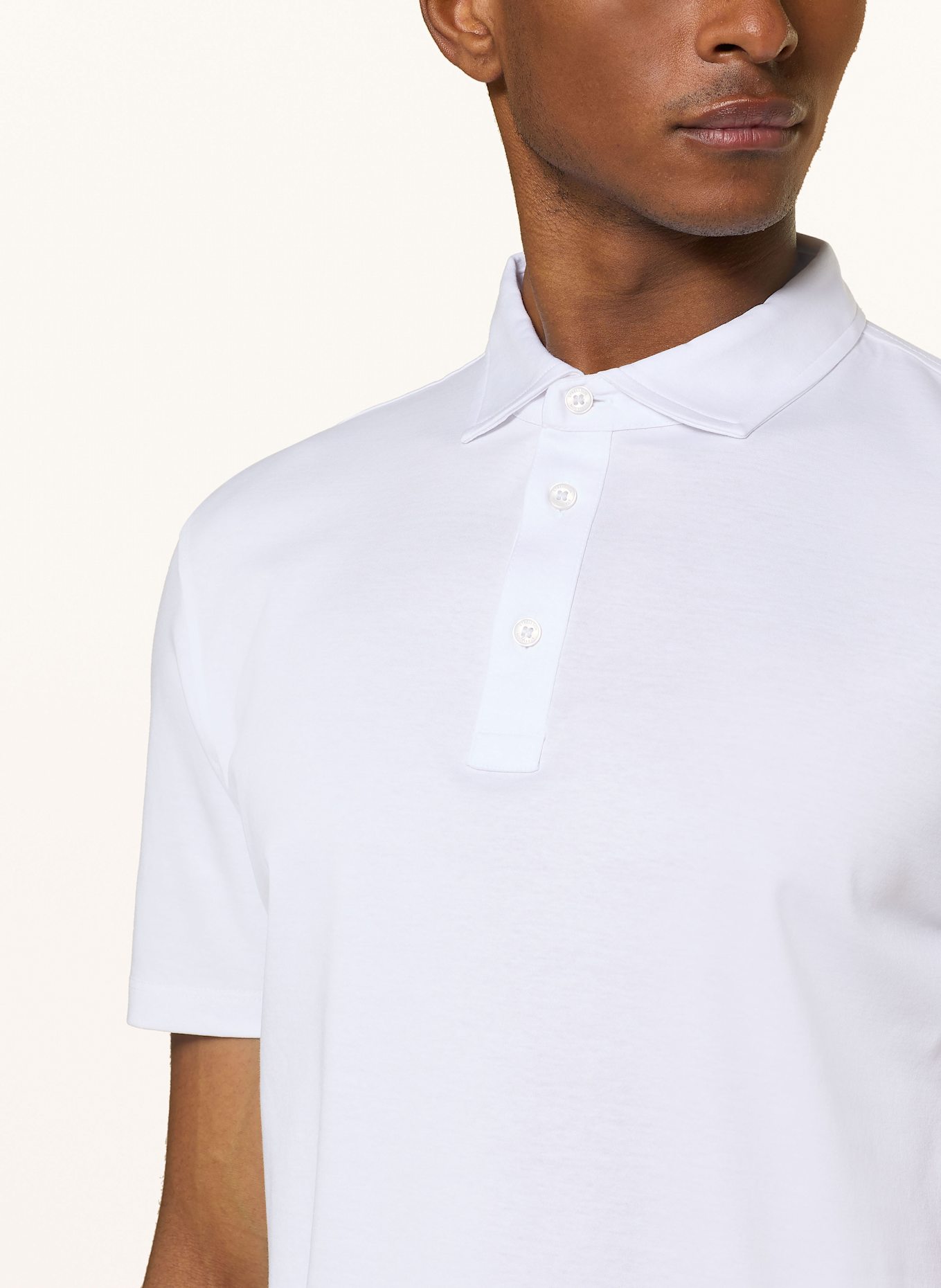 STRELLSON Jersey-Poloshirt PEPE: WEISS