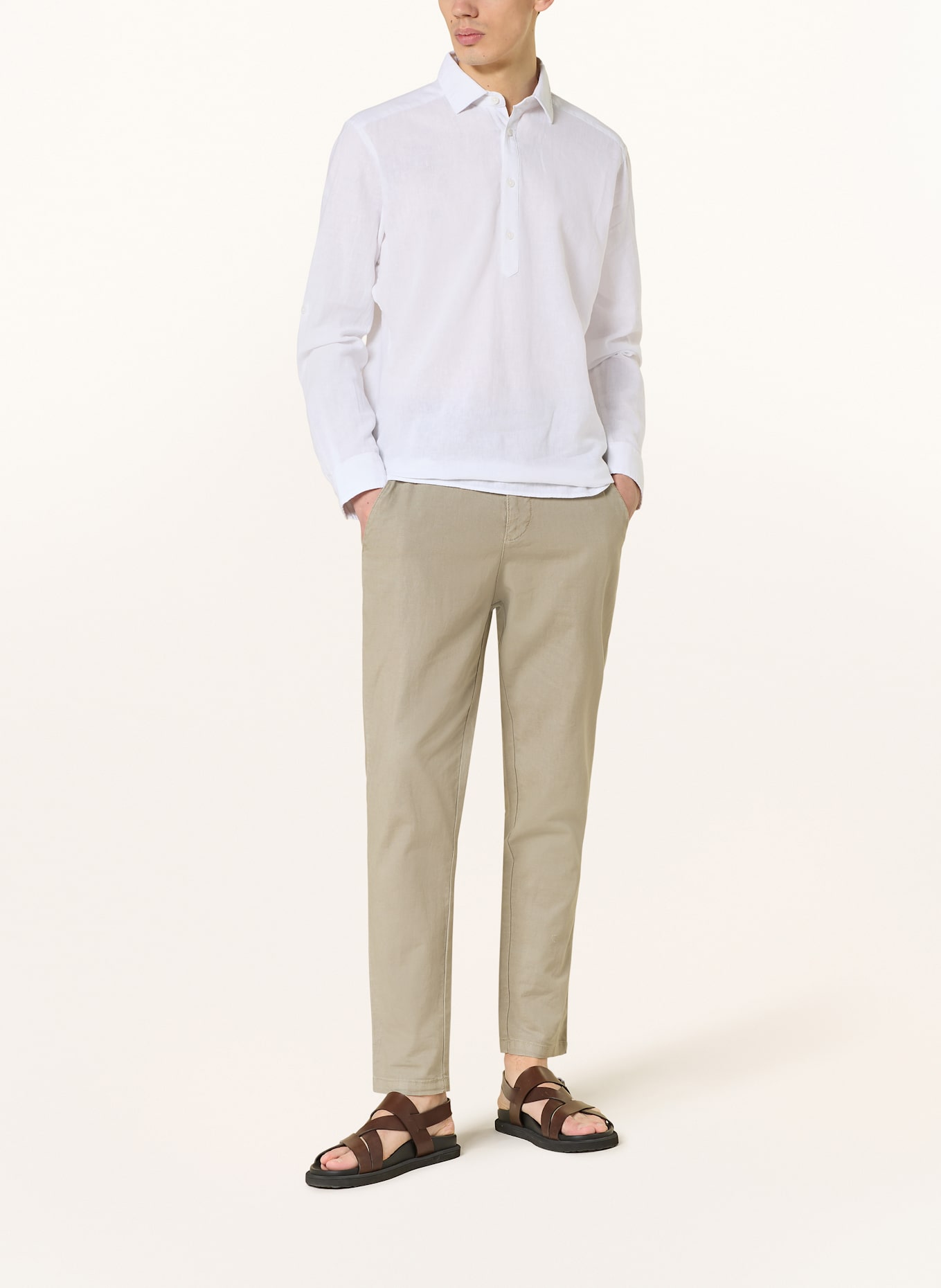 STROKESMAN'S CSC Basic Logo™ T-shirt fit with linen, Color: WHITE (Image 2)