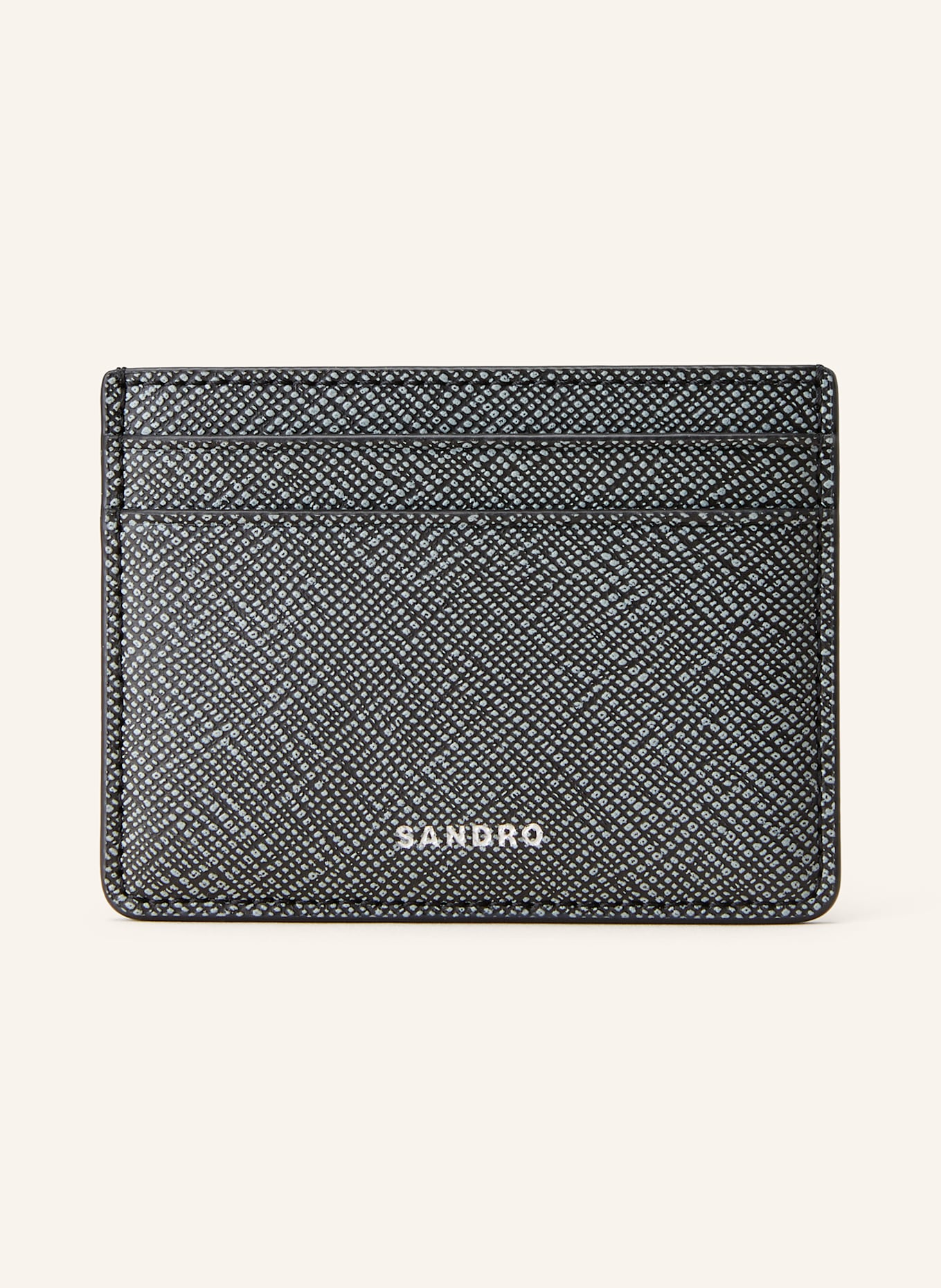 SANDRO Etui na karty ze skóry saffiano : CZIEMNOSZARY
