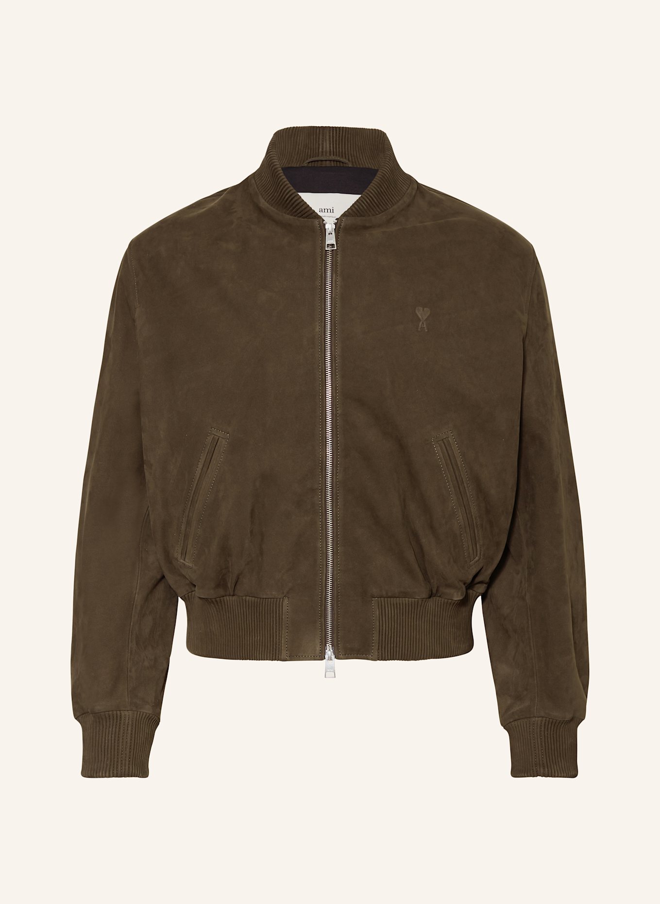 AMI PARIS Lederblouson, Farbe: KHAKI (Bild 1)