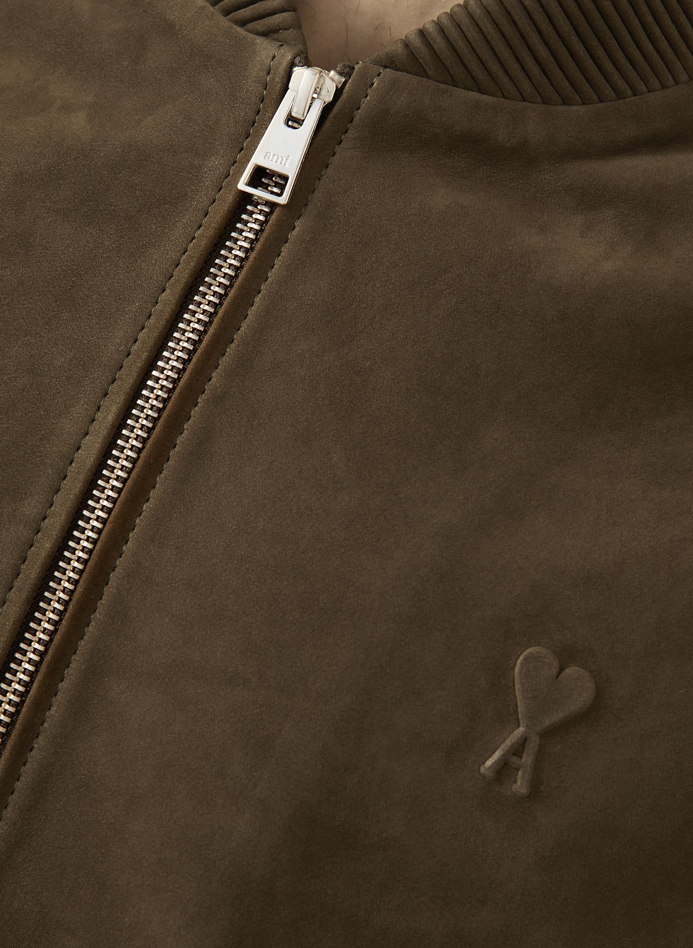 AMI PARIS Lederblouson, Farbe: KHAKI (Bild 6)