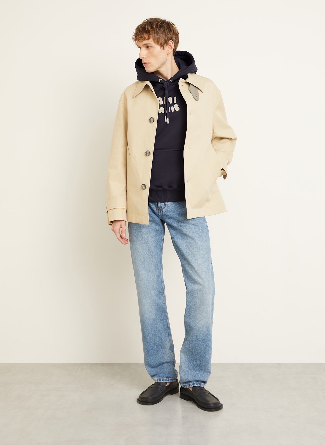 AMI PARIS Hoodie: DARK BLUE