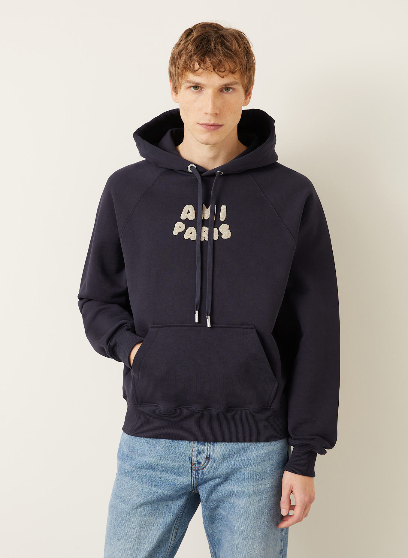 AMI PARIS Hoodie: DARK BLUE