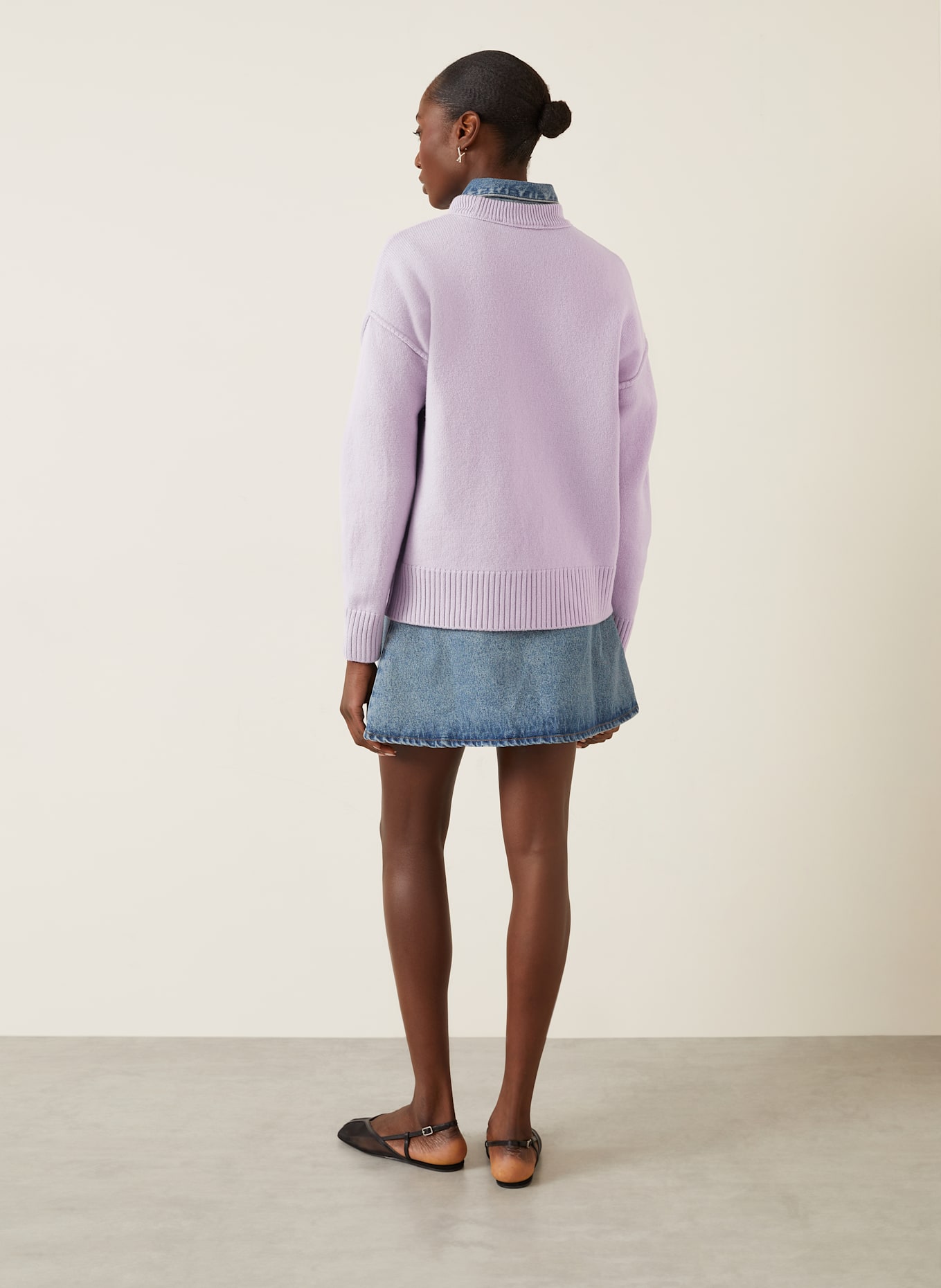 AMI PARIS pull: LILAS CLAIR / ÉCRU