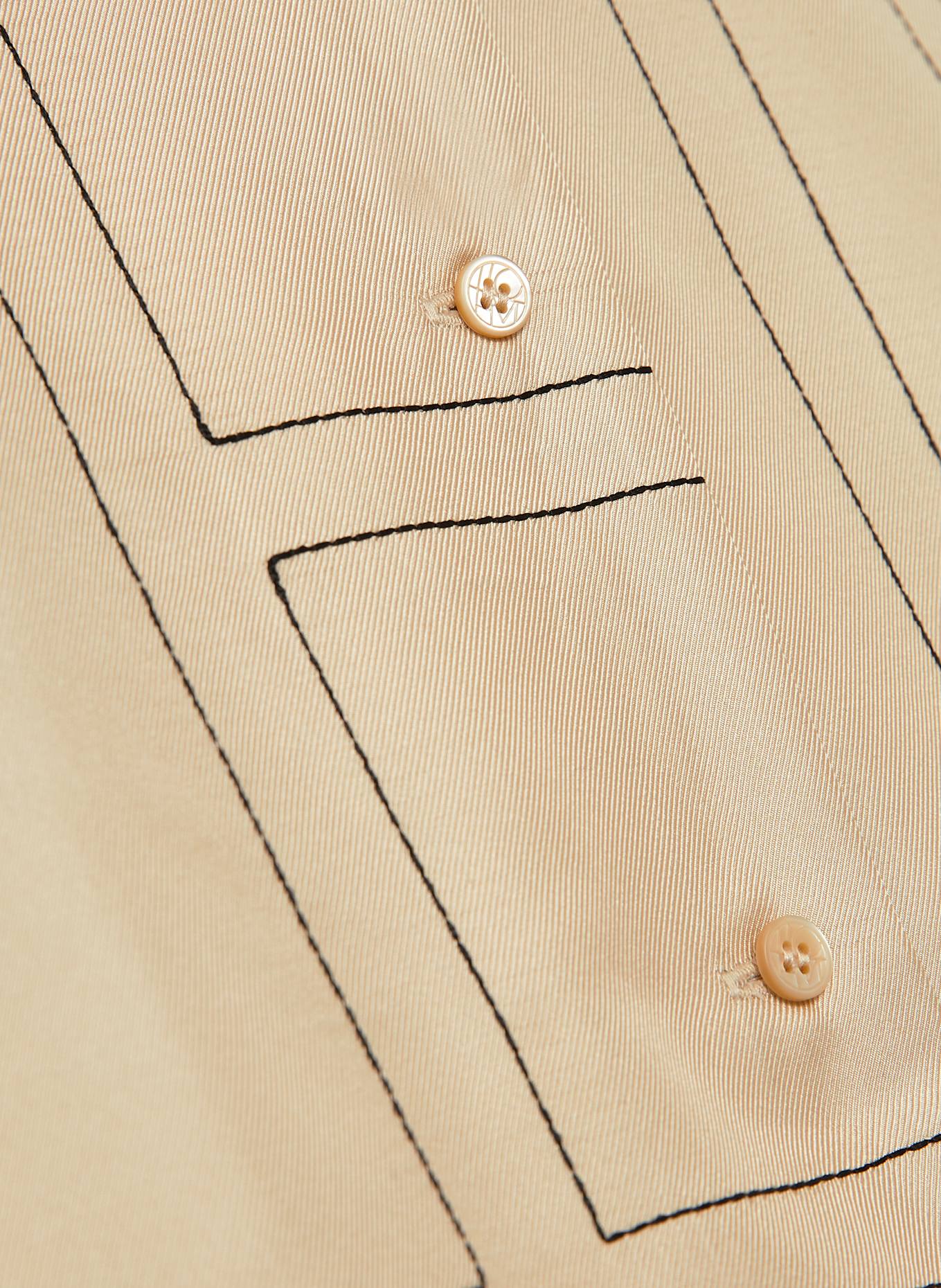 TOTEME Seidenbluse: BEIGE / SCHWARZ