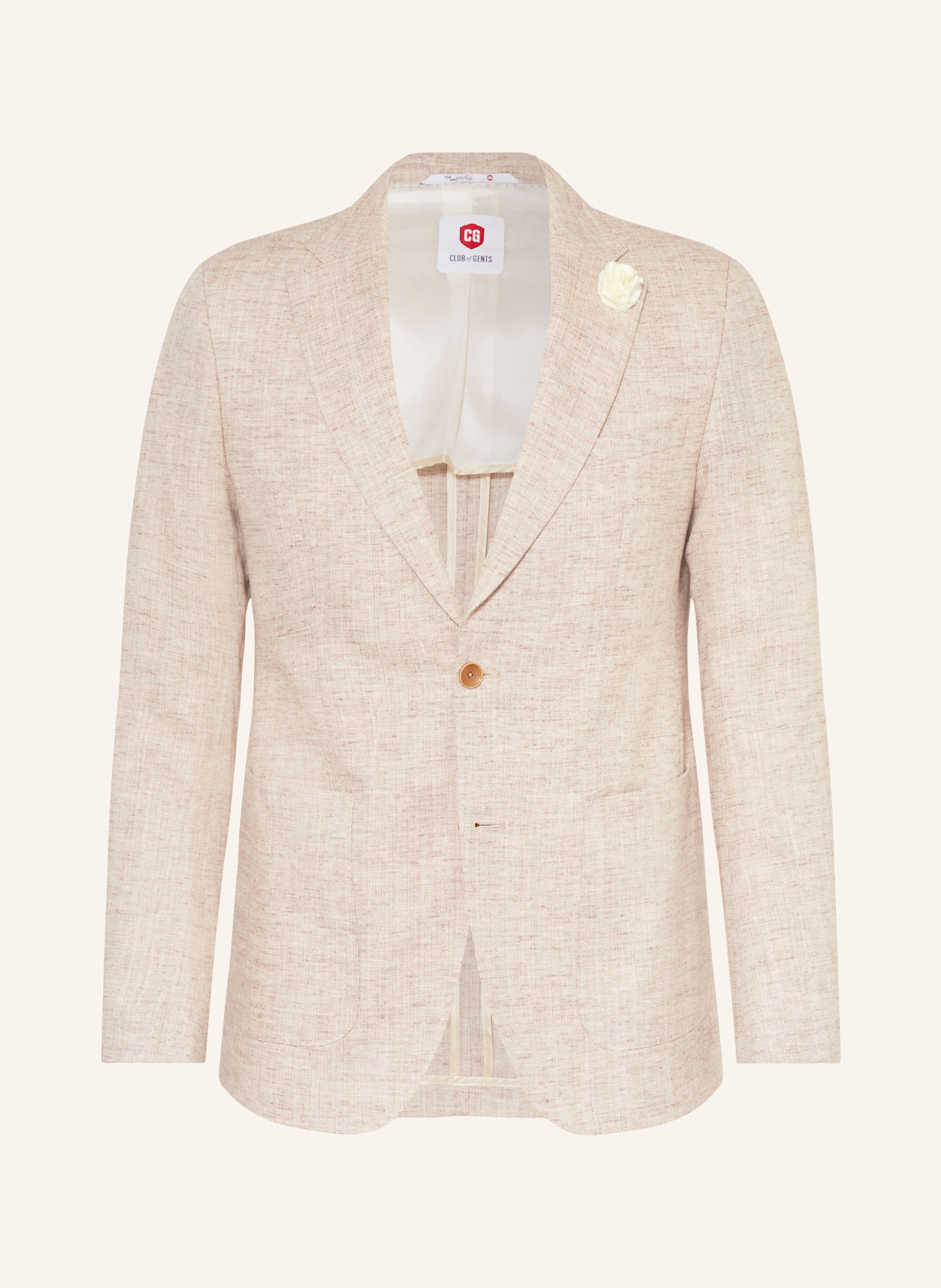 CG - CLUB of GENTS PETERSON slim fit suit jacket with linen: BEIGE