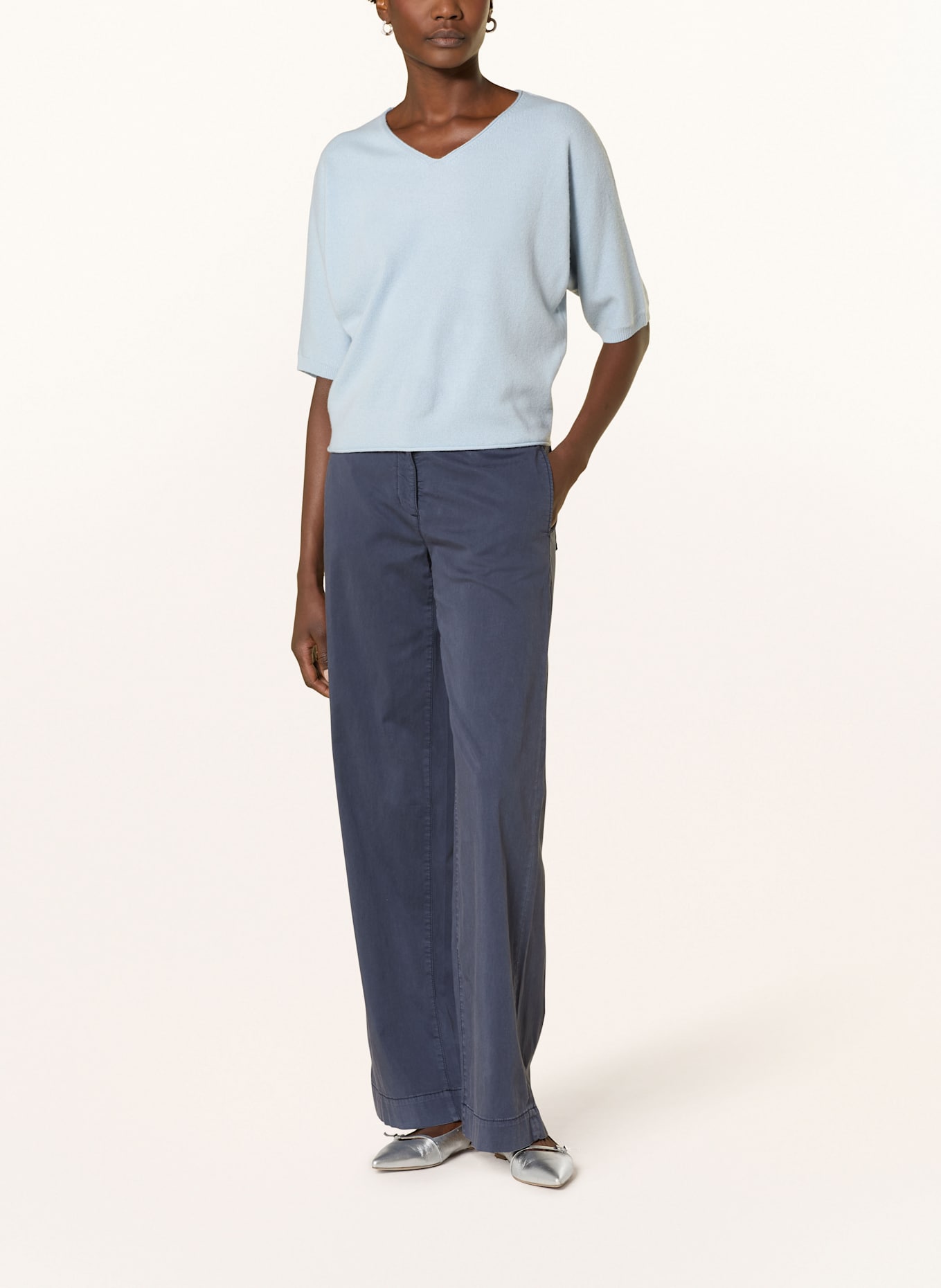 LUISA CERANO Pullover mit 3/4-Arm: HELLBLAU