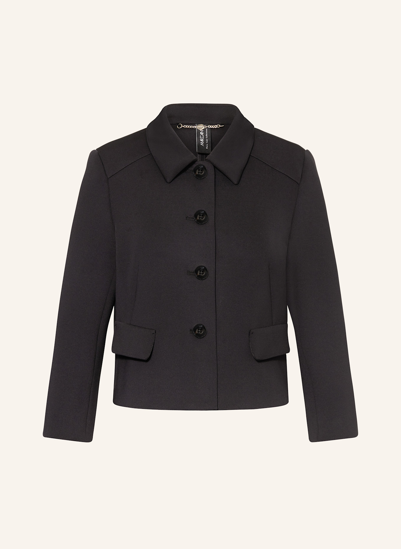 MARC CAIN Kastenjacke mit 3/4-Arm: SCHWARZ