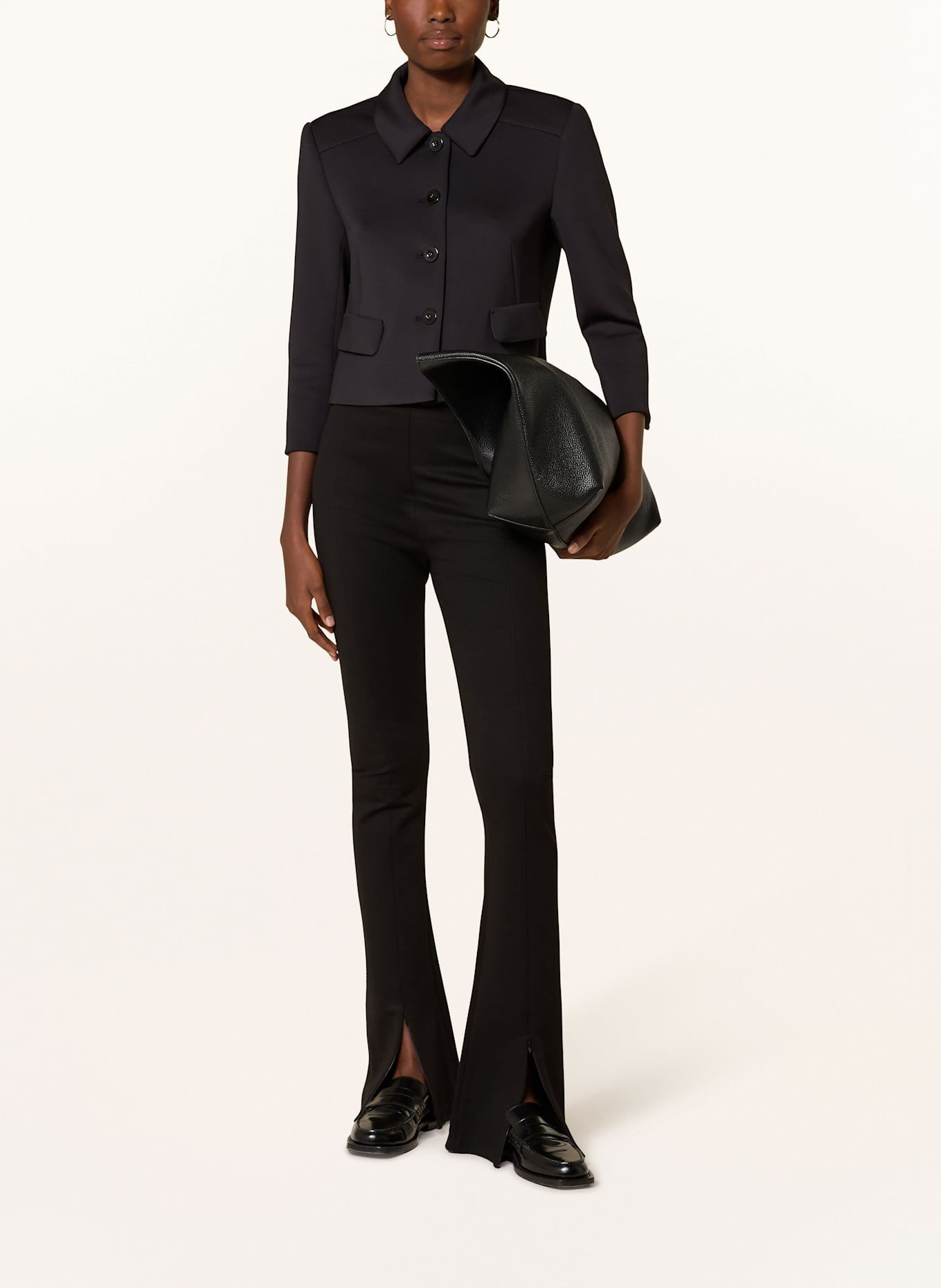 MARC CAIN Kastenjacke mit 3/4-Arm: SCHWARZ