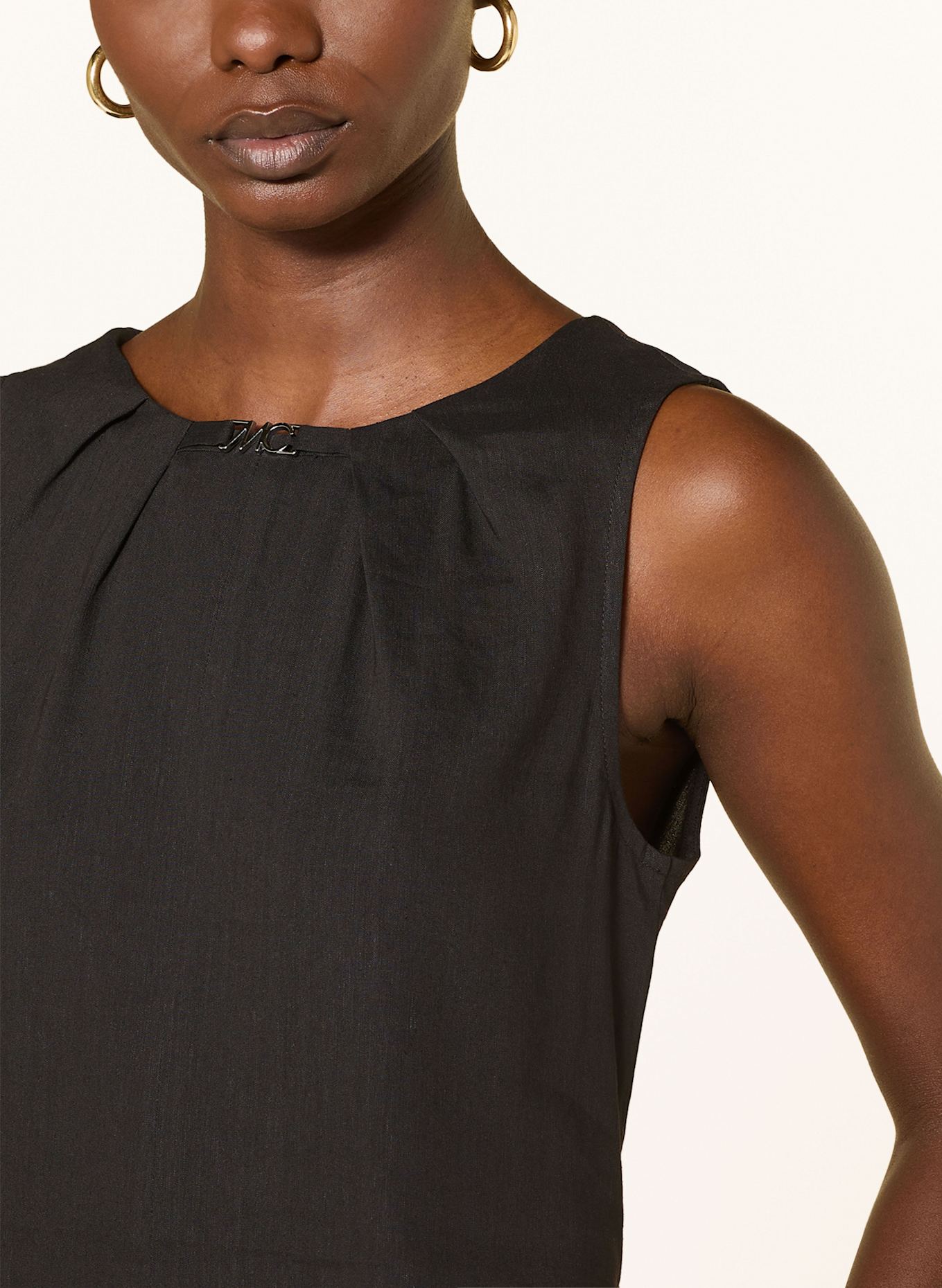 MARC CAIN Kleid mit Leinen: 900 BLACK