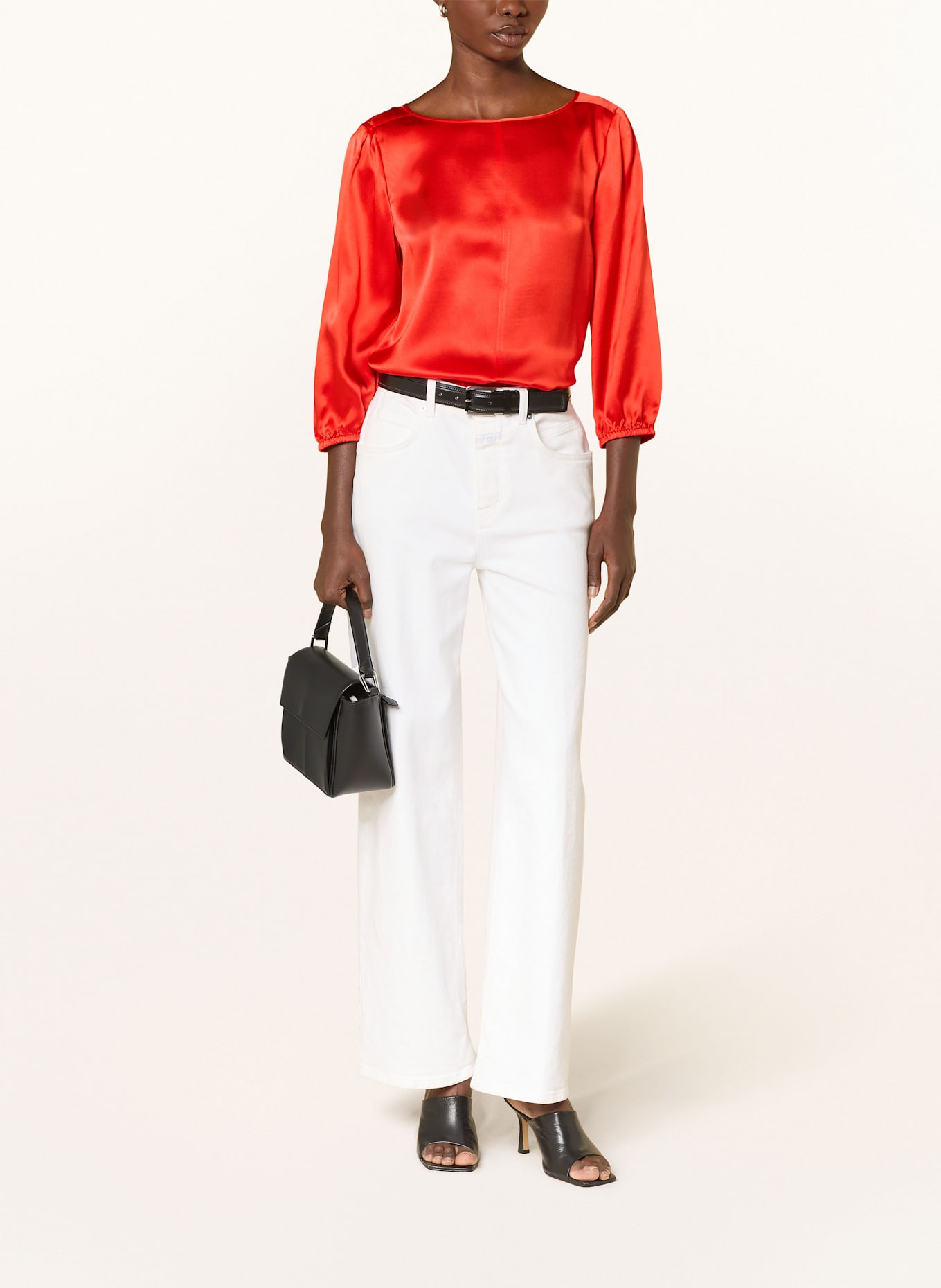 MARC CAIN Shirt blouse in silk: 271 flame red