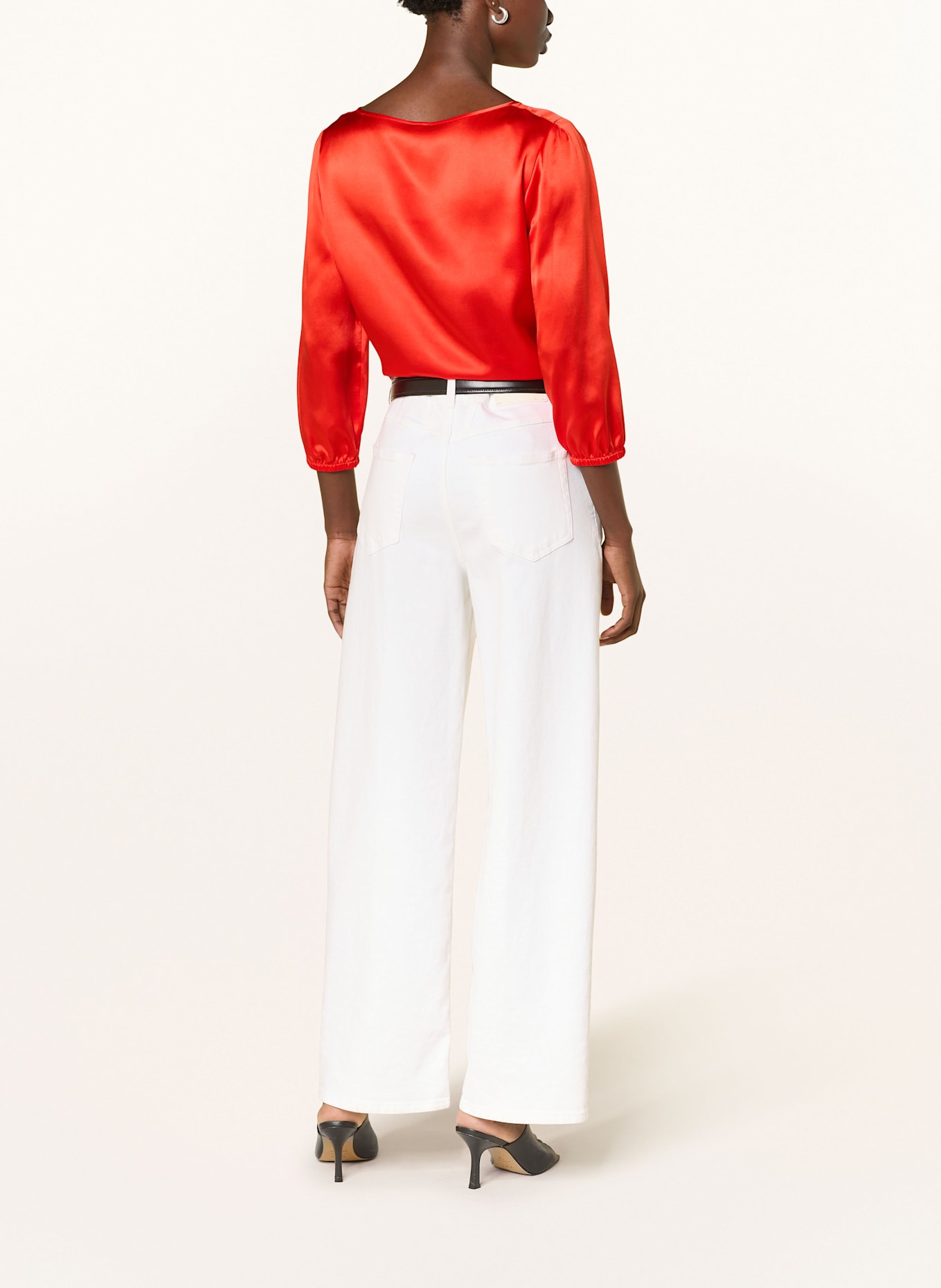 MARC CAIN Shirt blouse in silk: 271 flame red