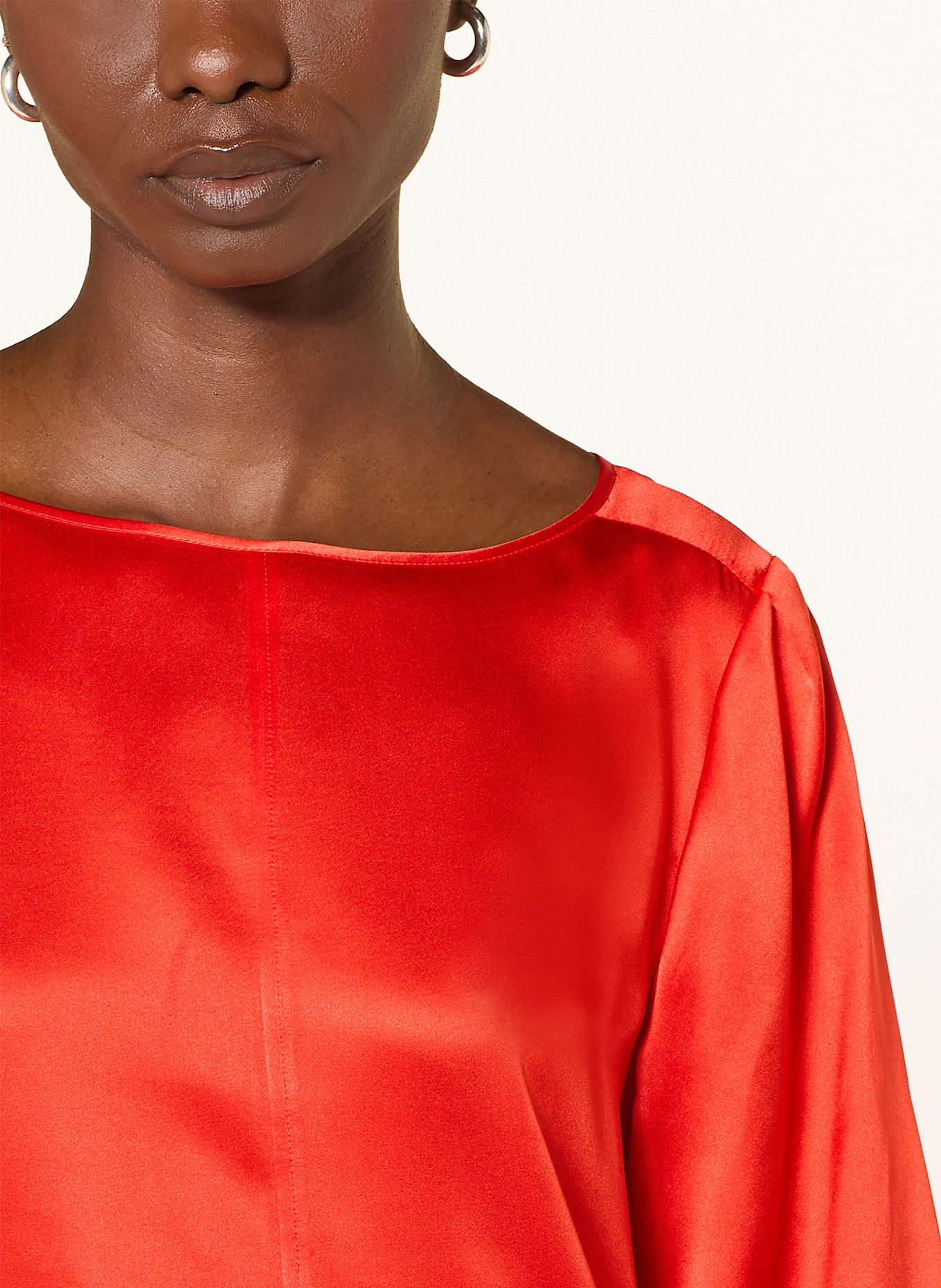 MARC CAIN Shirt blouse in silk: 271 flame red