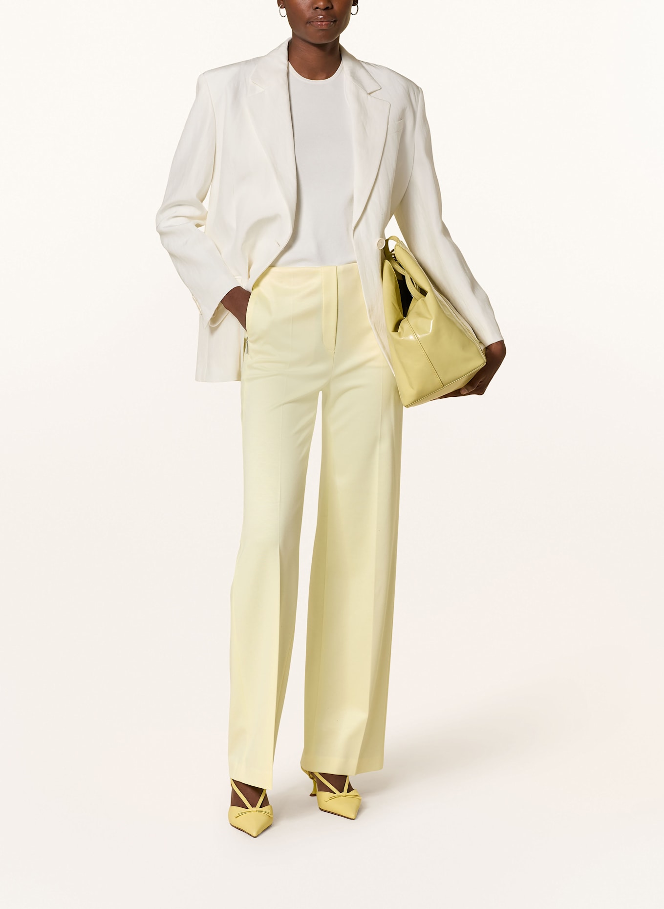 MARC CAIN WINDER wide leg trousers: 405 bright vanilla