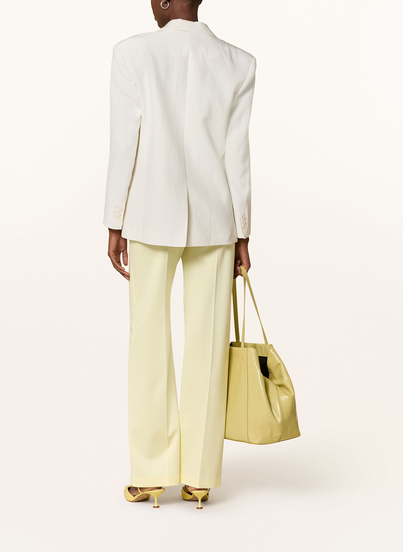 MARC CAIN WINDER wide leg trousers: 405 bright vanilla