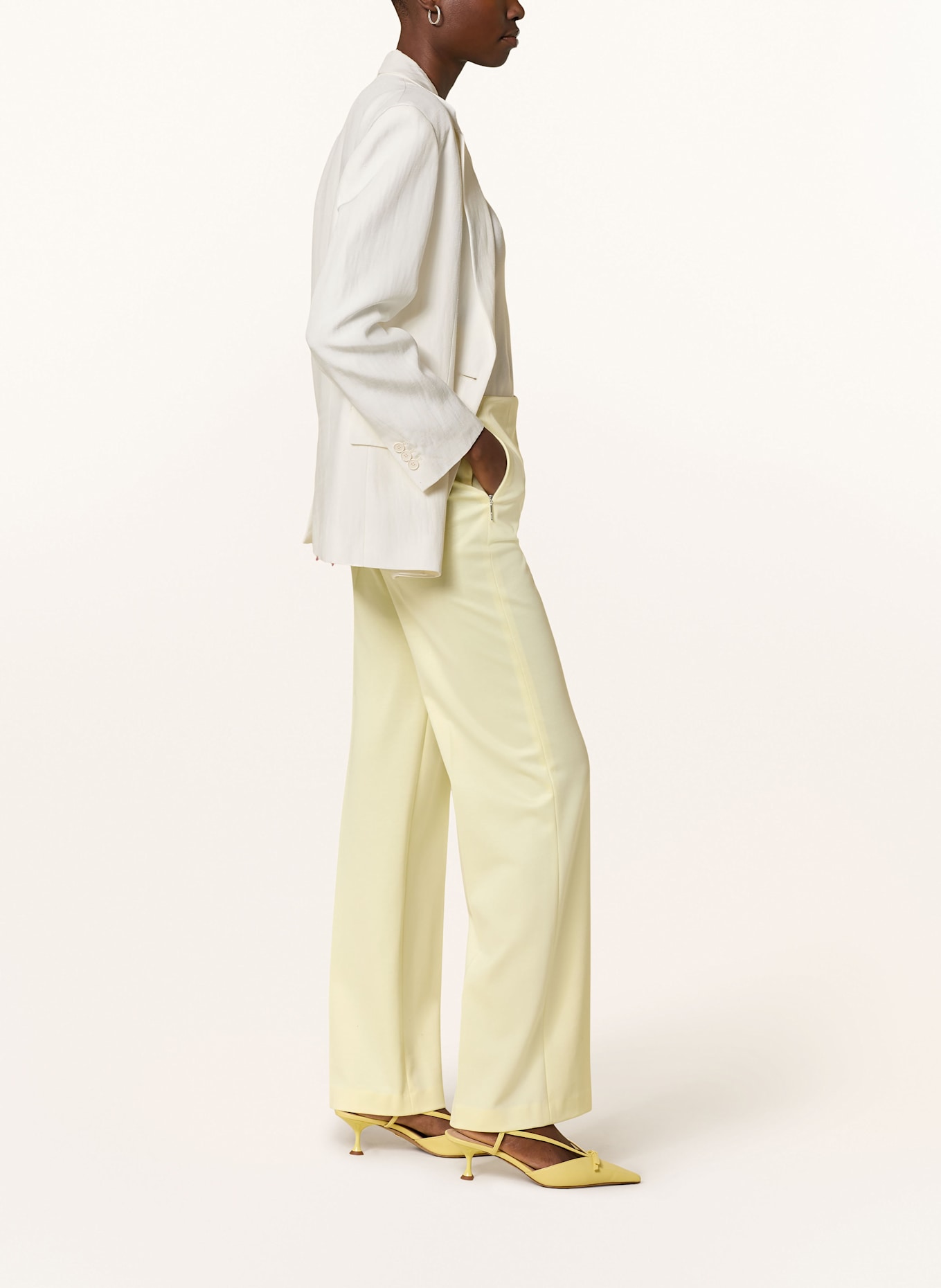 MARC CAIN WINDER wide leg trousers: 405 bright vanilla