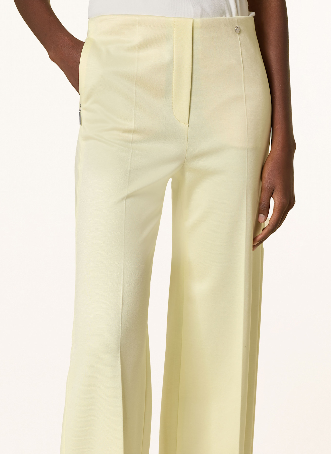 MARC CAIN WINDER wide leg trousers: 405 bright vanilla